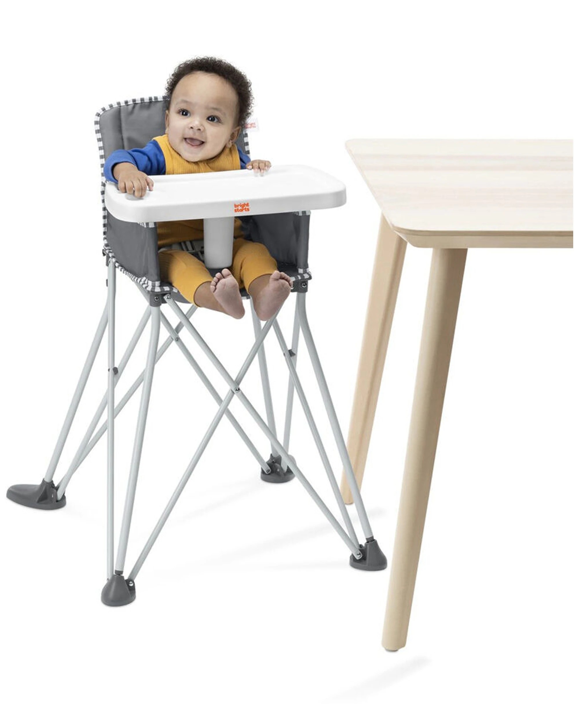 5 Bright Starts Pop N Dine Portable High Chair 6 Months And Up Dishwasher Safe - Grey, 5 of 8