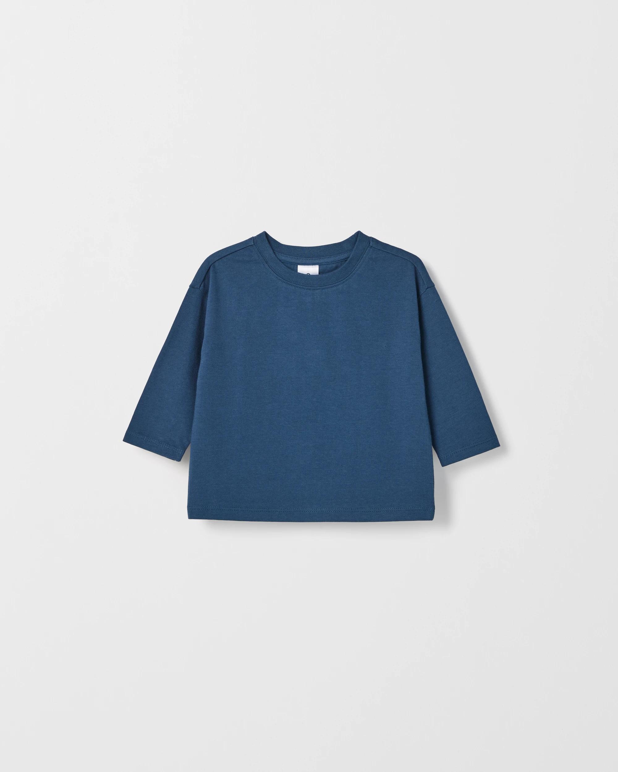 4 Target Baby Organic Cotton 3 Pack Long Sleeve T-Shirts BLUES, 4 of 5