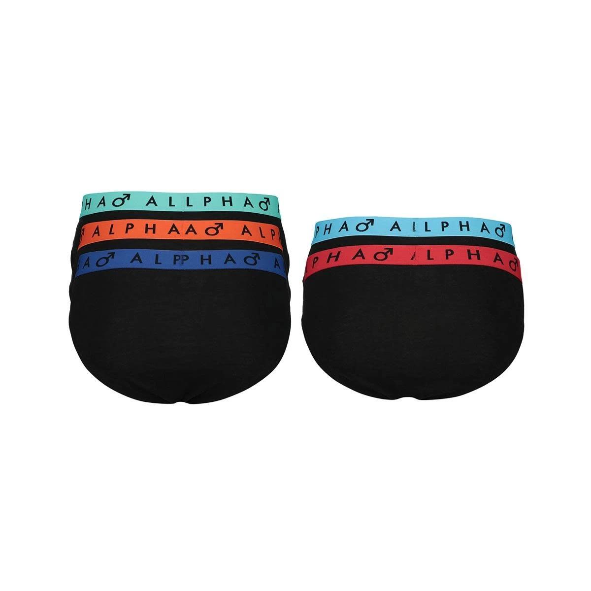 2 5 Pack Attached Elastic Hipster Briefs BLACK BRIGHT, 2 of 10