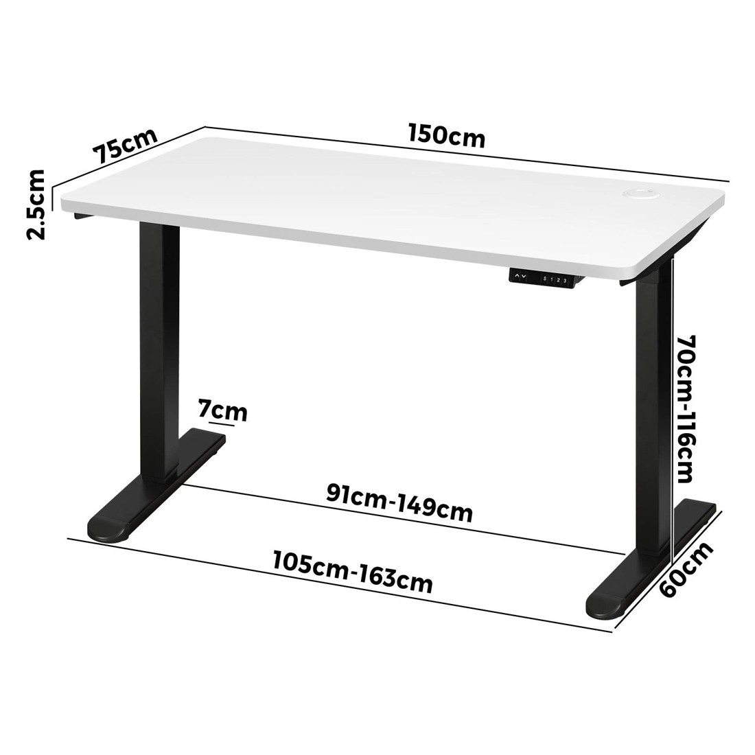 4 Oikiture 150cm Standing Desk Single Motor
 - Multi, 4 of 4