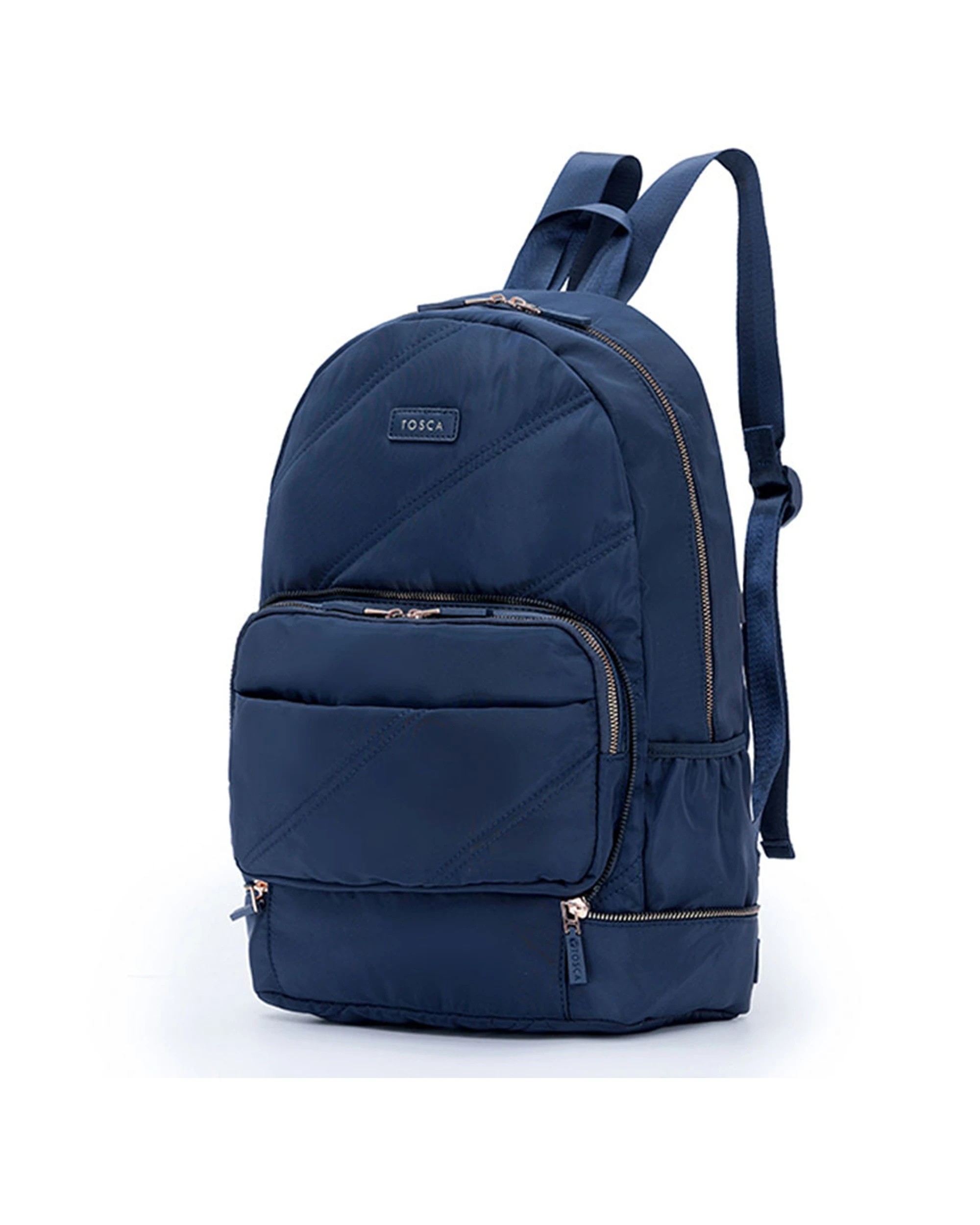 1 Tosca Zip/Fold Away Weekend Backpack/Shoulder Stitch - Blue, 1 of 4