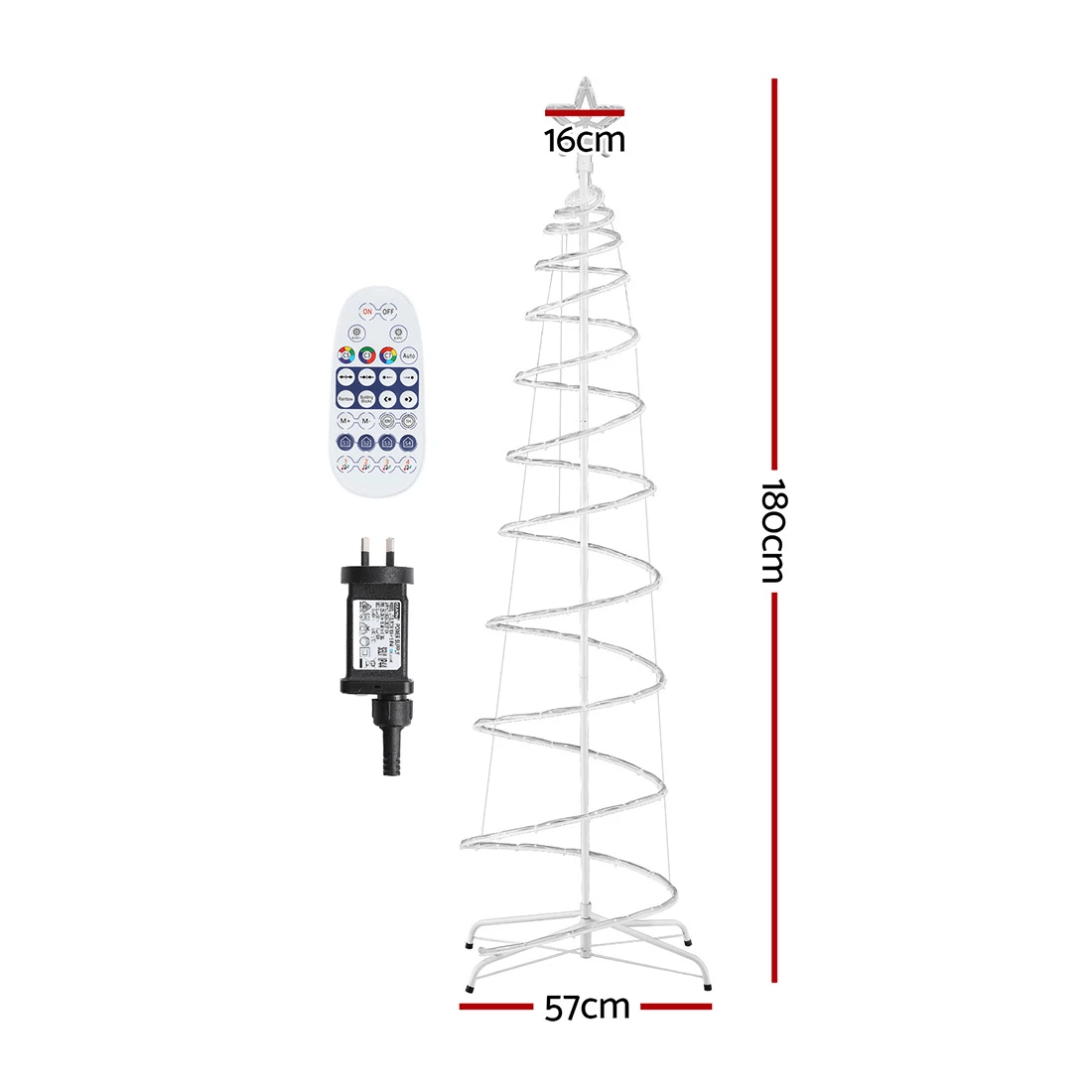 2 Jingle Jollys Christmas Tree 1.8m 100 RGB LED Rope Lights Xmas Trees Decoration - Multi, 2 of 7