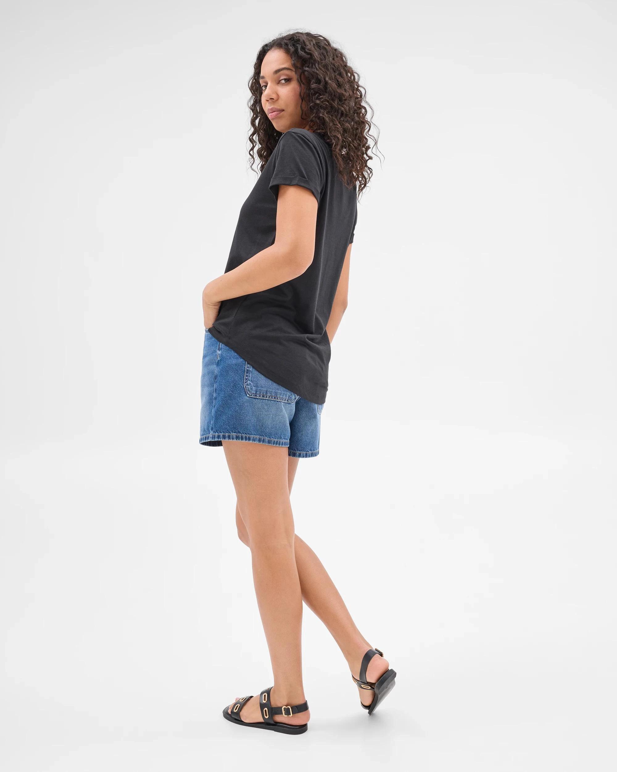 6 Target Cotton/Modal Relaxed Crew T-Shirt BLACK, 6 of 7