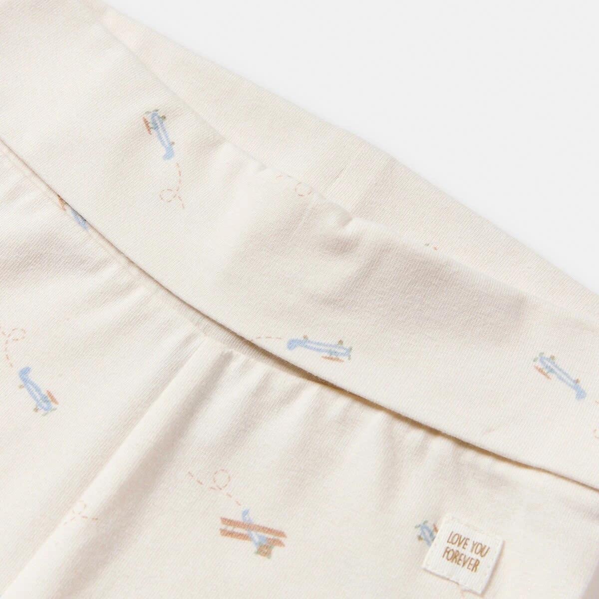 6 2 Piece Long Sleeve Newborn Set CREAM DITSY PLANES, 6 of 6