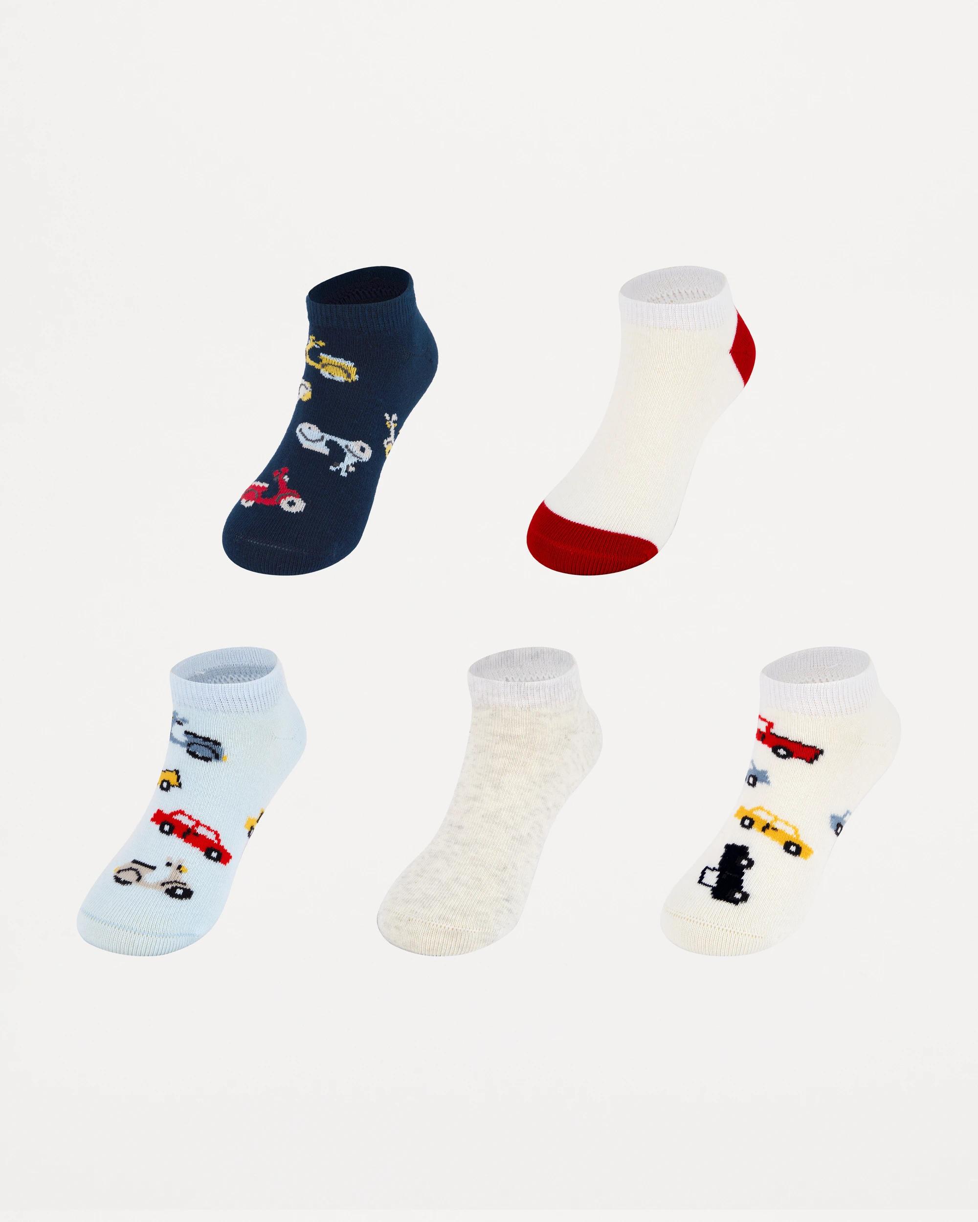1 5 Pack Low Cut Socks Blu Motor, 1 of 3