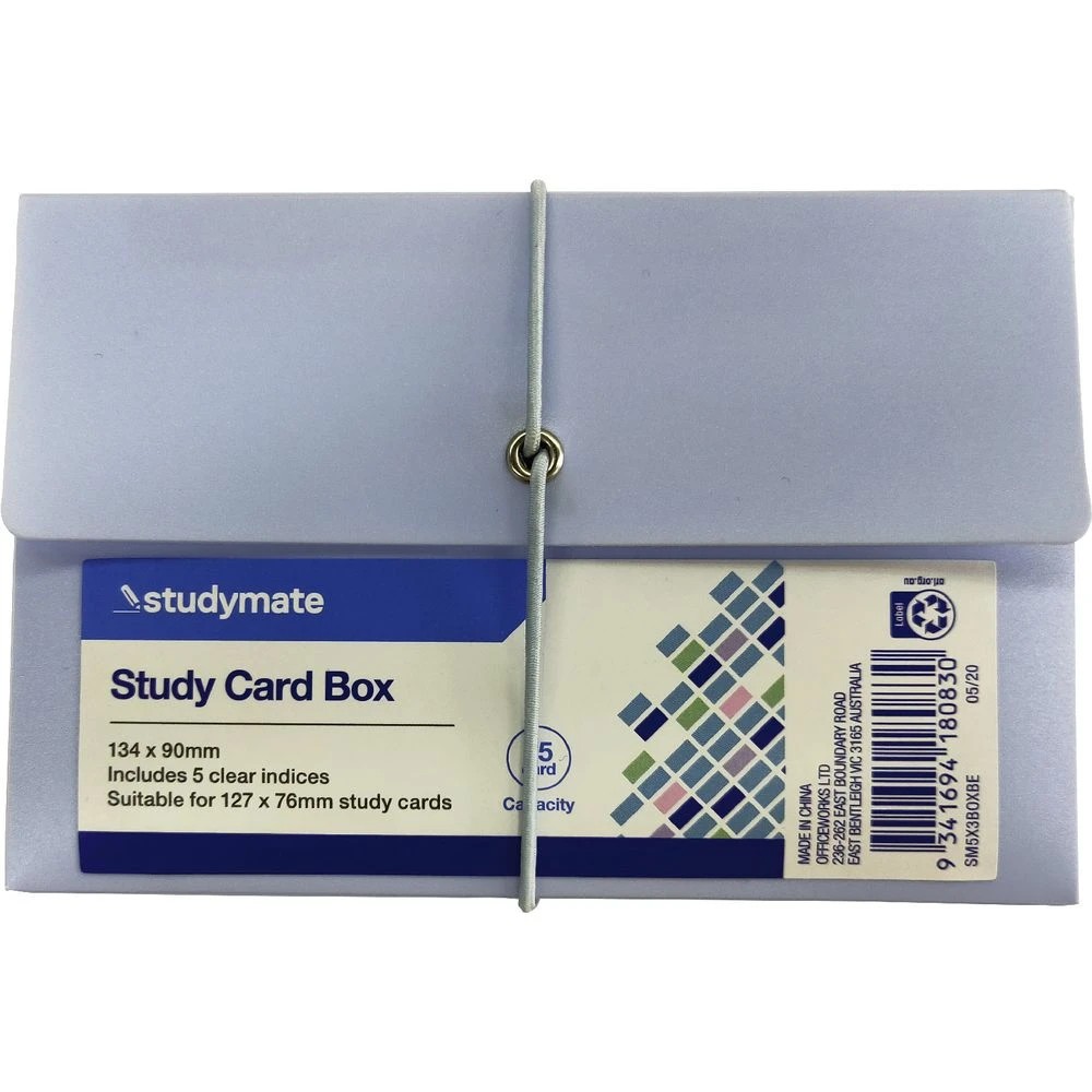 2 Studymate Study Card Box 127 x 76mm Blue, 2 of 3