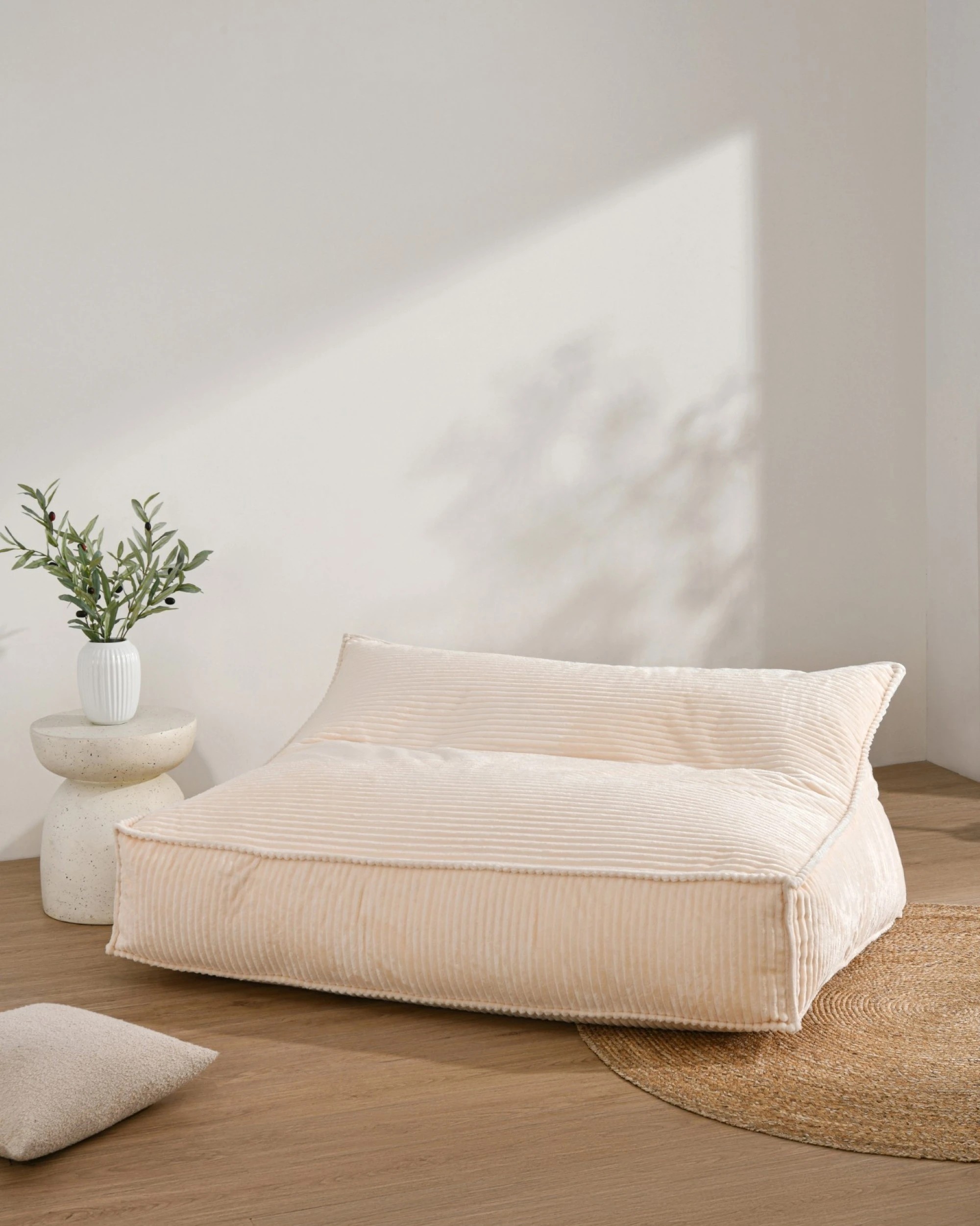 7 Cadence & Co. Wilde Ribbed Luxe Fleece Double Sofa Bean Bag Lounge Cover - Vanilla Cream, 7 of 7