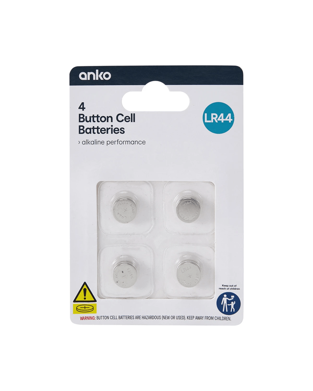 4 Pack Button Cell Alkaline Batteries - 