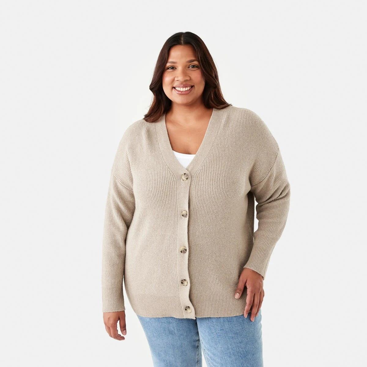 2 Curve Button Cardigan B Bge Mrl, 2 of 7