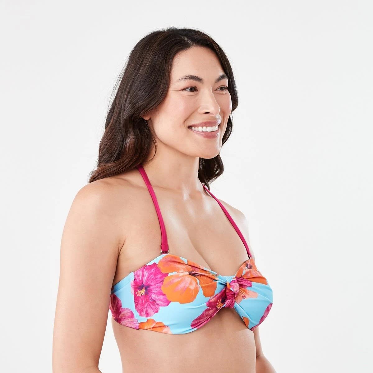 3 Bandeau Bikini Top HOT TROP CLEAR AQUA, 3 of 10