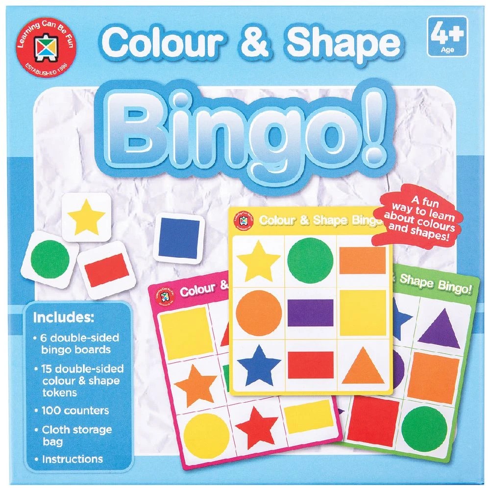 1 Learning Can Be Fun Colour and Shape Bingo, 1 of 2