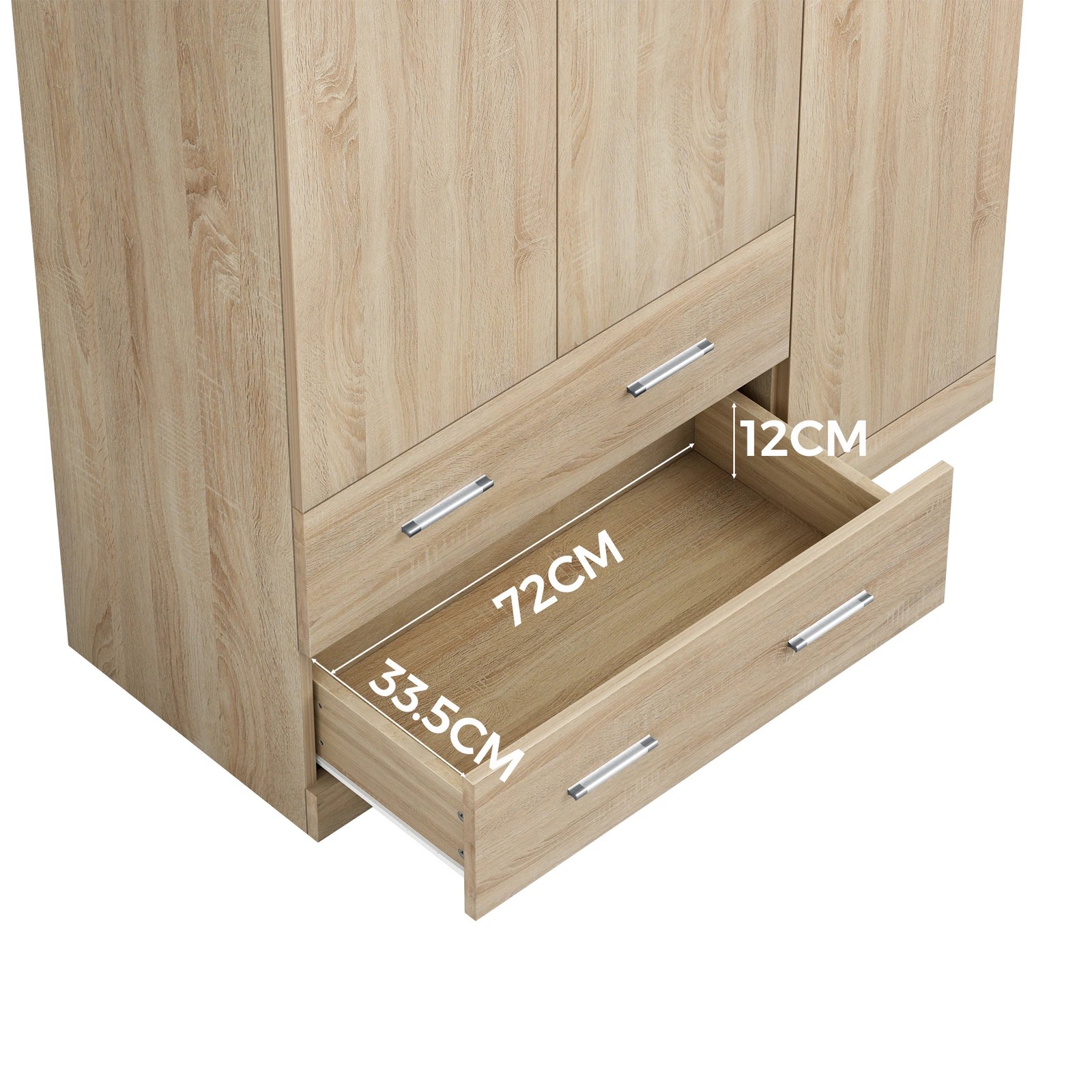 4 Alfordson Wardrobe Clothes Closet Storage Cabinet Organizer Drawer Shelf - Oak, 4 of 4