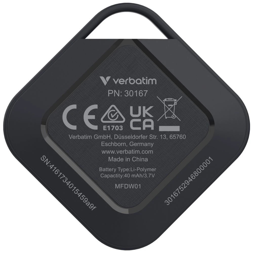 3 Verbatim My Find Wireless Tracker Black 3 Pack, 3 of 6