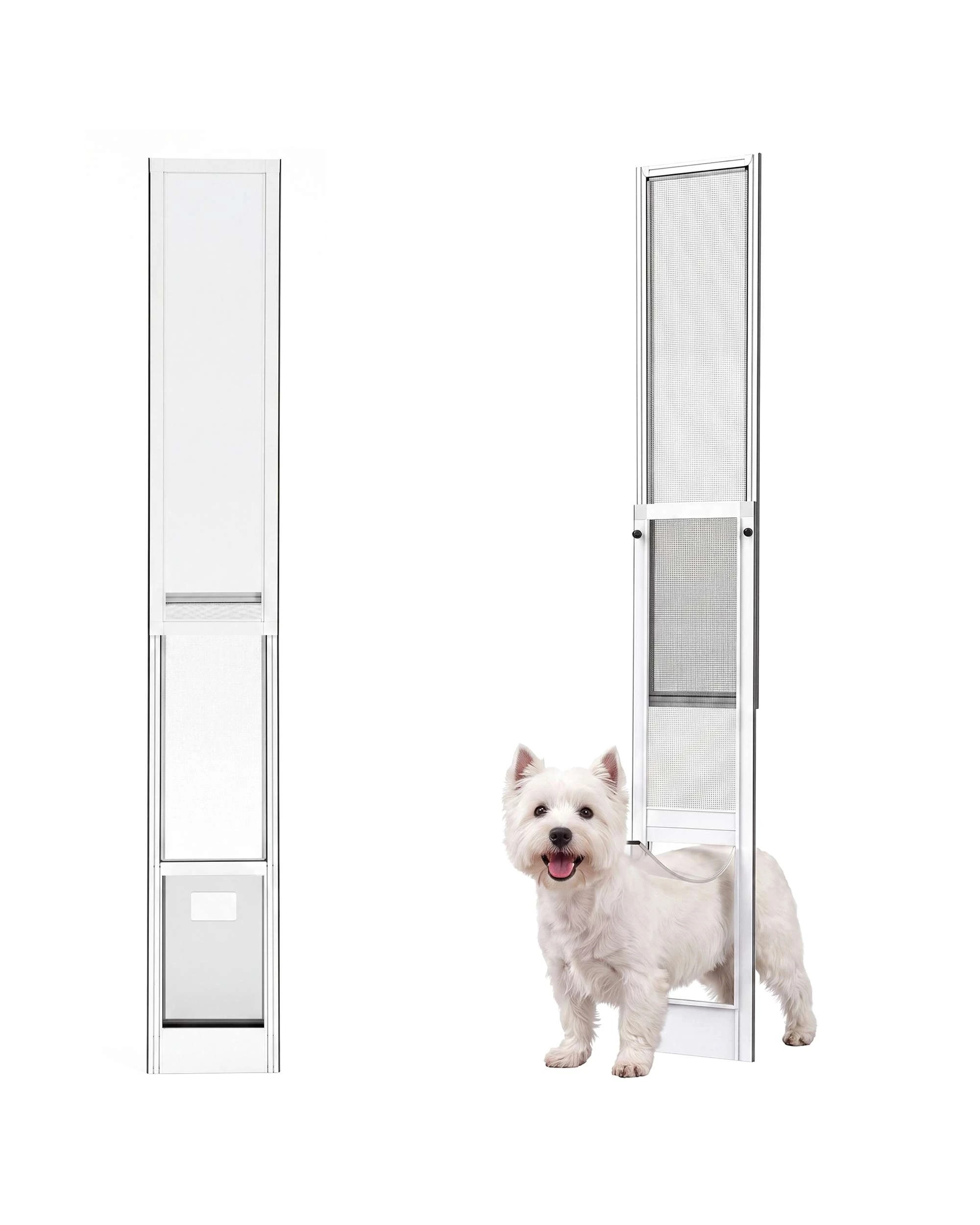 1 Advwin Aluminum Pet Door Insert for Sliding Glass Patio Door, Adjustable Height Lockable, 1 of 9