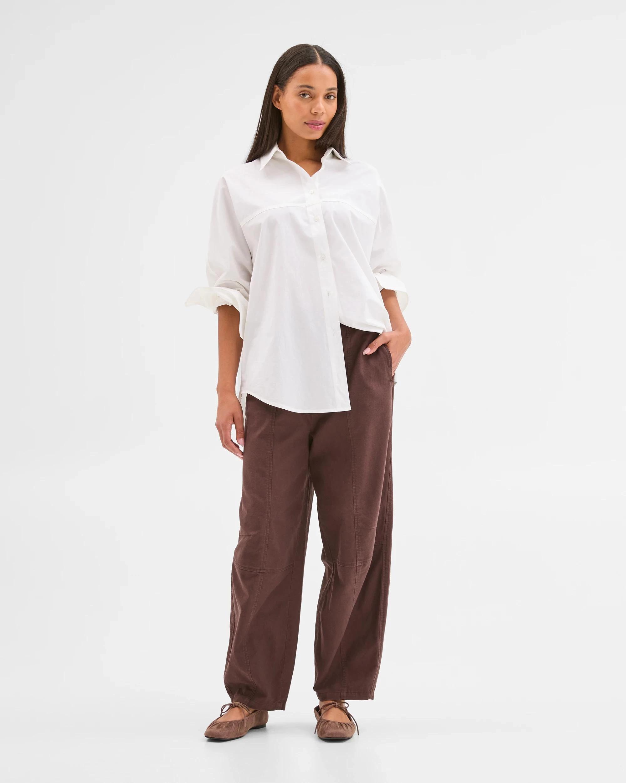 3 Target Australian Cotton Blend Soft Barrel Leg Pants BRUNETTE, 3 of 8