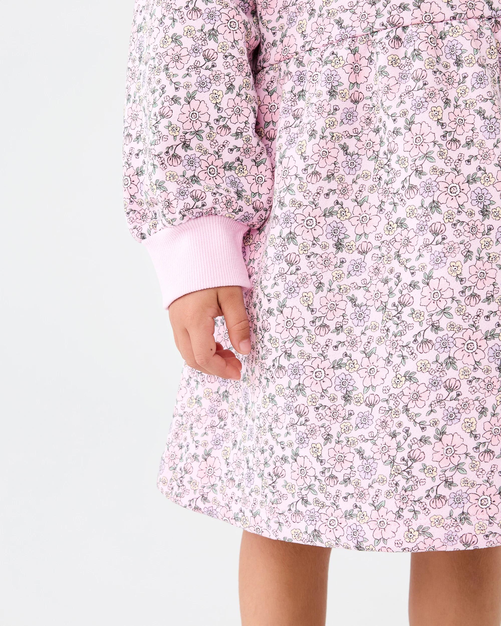 6 Fleece Dress Pink Florl, 6 of 8