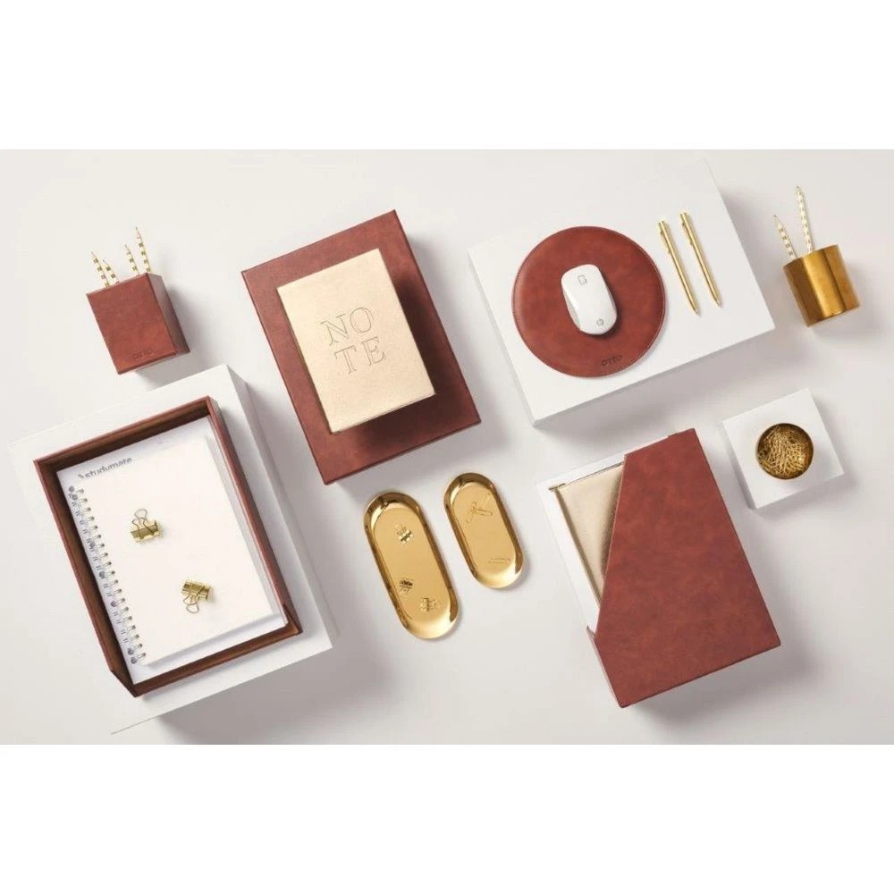 3 Otto Gold Pen Cup Tan, 3 of 6