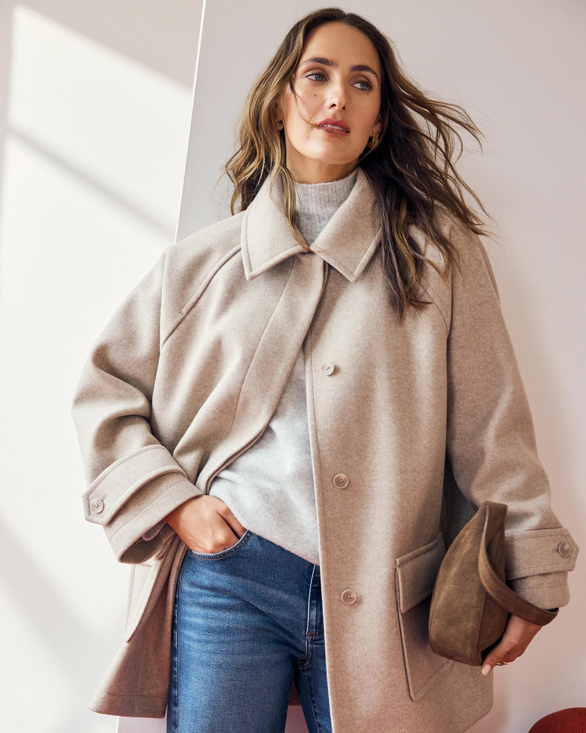 10 Target Woman Long Sleeve Relaxed Car Coat FAWN MARLE, 10 of 10