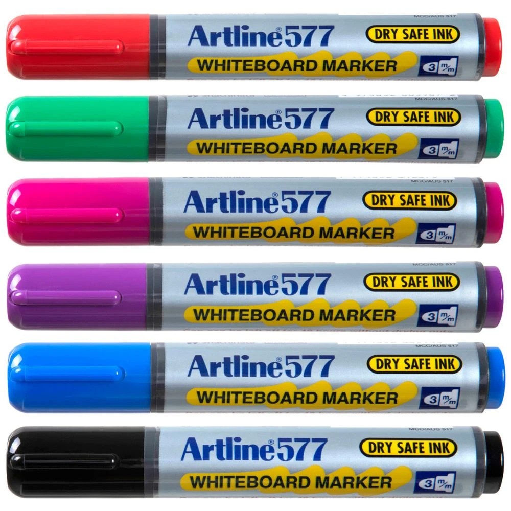 3 Artline 577 Whiteboard Markers Bullet Assorted 6 Pack, 3 of 4