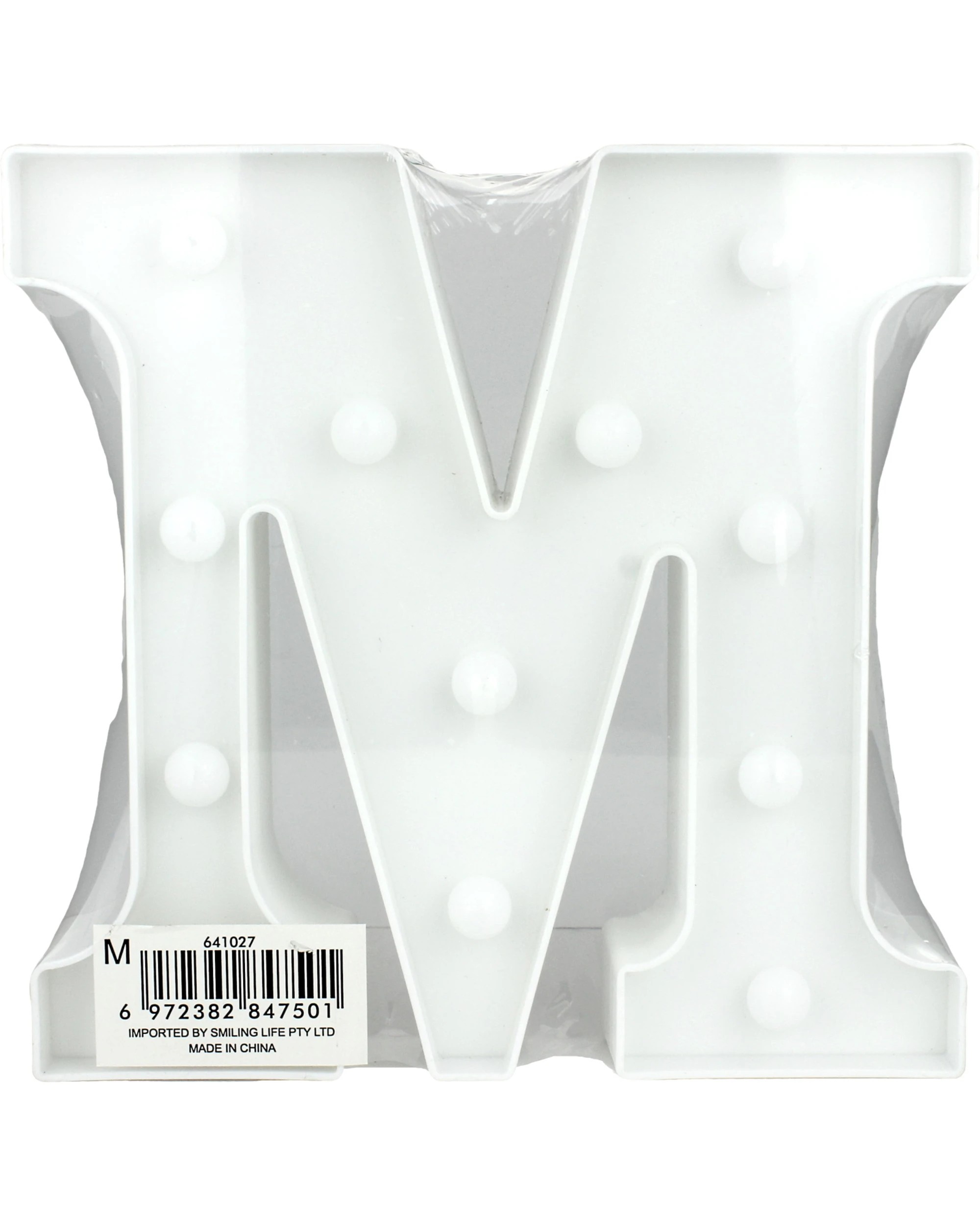 2 Partyrama Light Up Letter M - White, 2 of 3