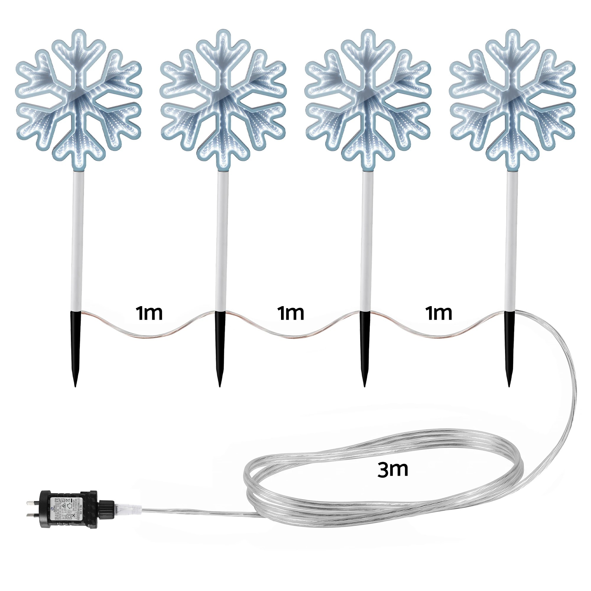 3 Jingle Jollys 4 Pack Christmas Lights Path Lights Garden Decoration Outdoor Pathway Lighting - White, 3 of 9