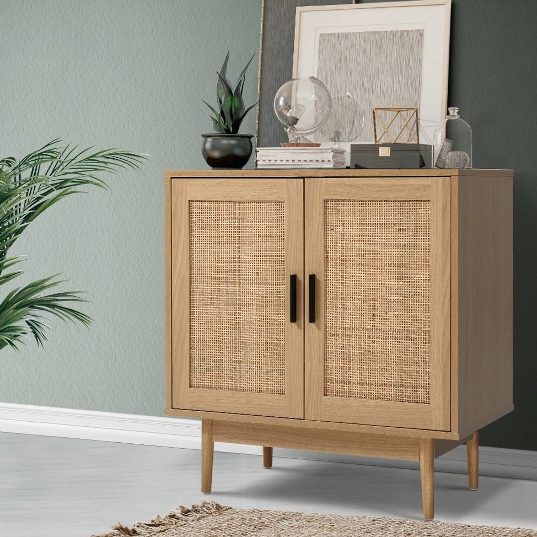 3 Artiss Rattan Buffet Sideboard 2 Doors - Brown, 3 of 8