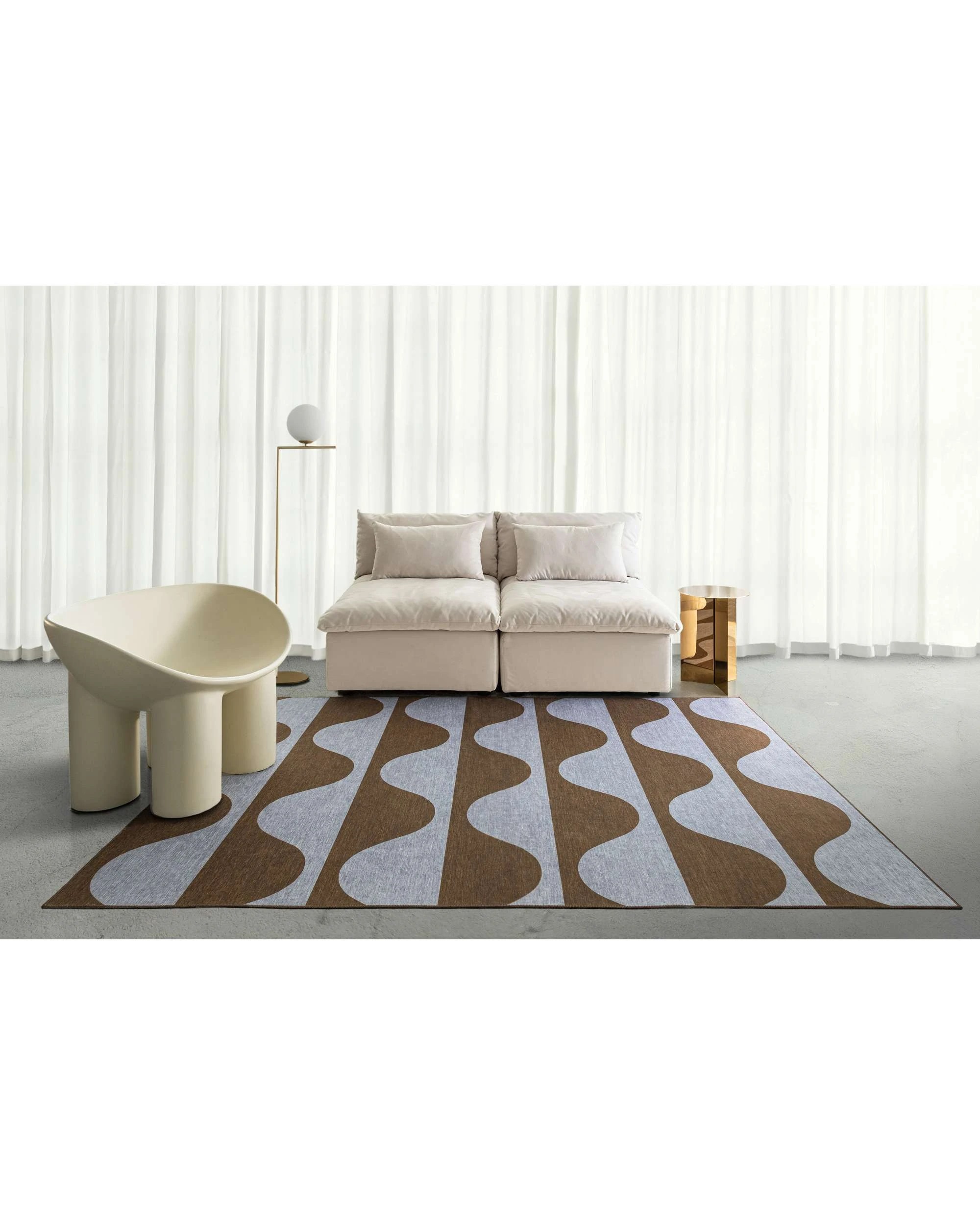 2 Loopsie Allapattah Wave Stripe Indoor Outdoor Washable Rug-230cm x 160cm - Blue, 2 of 8