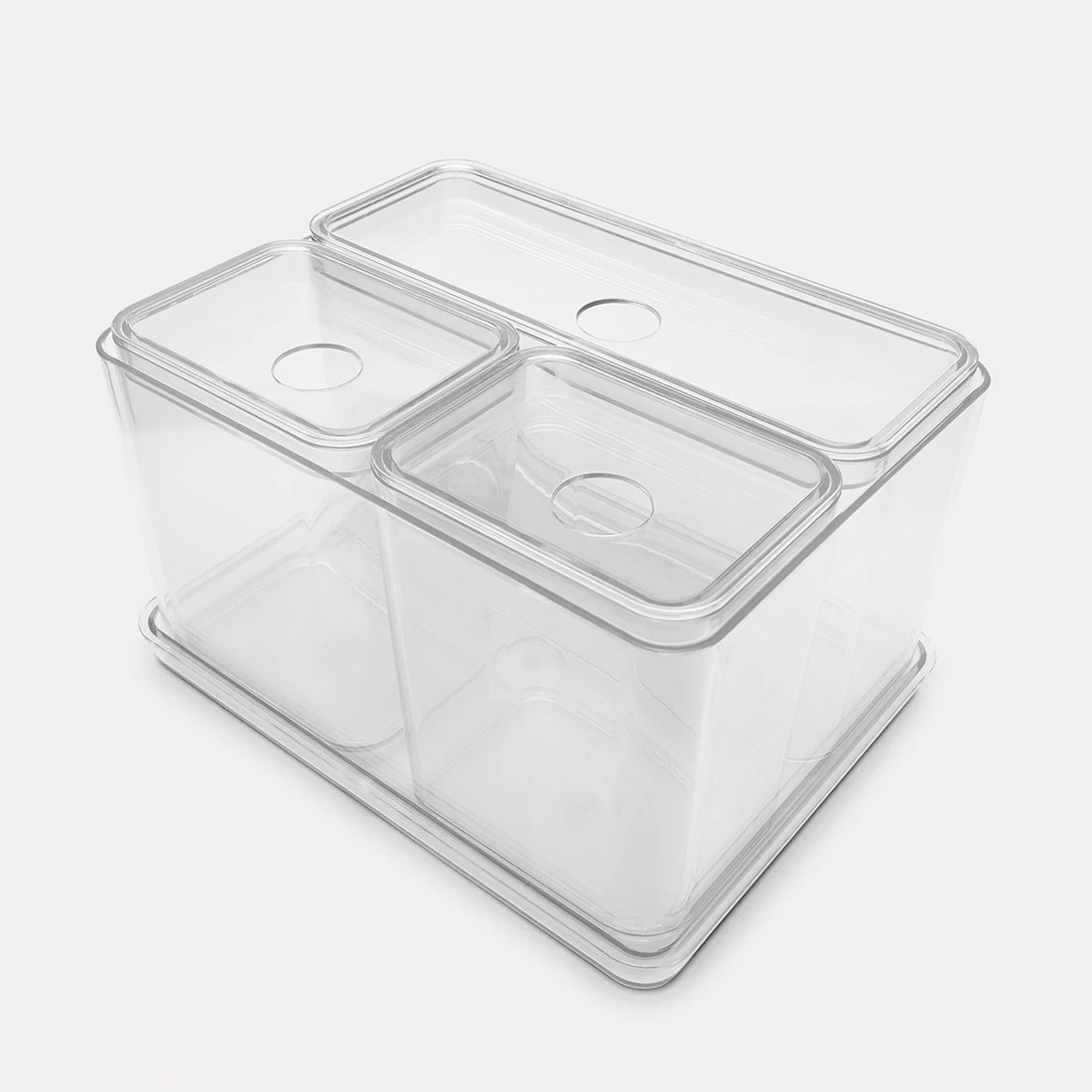 7 Set of 4 Clear Organisers with Lids, 7 of 10