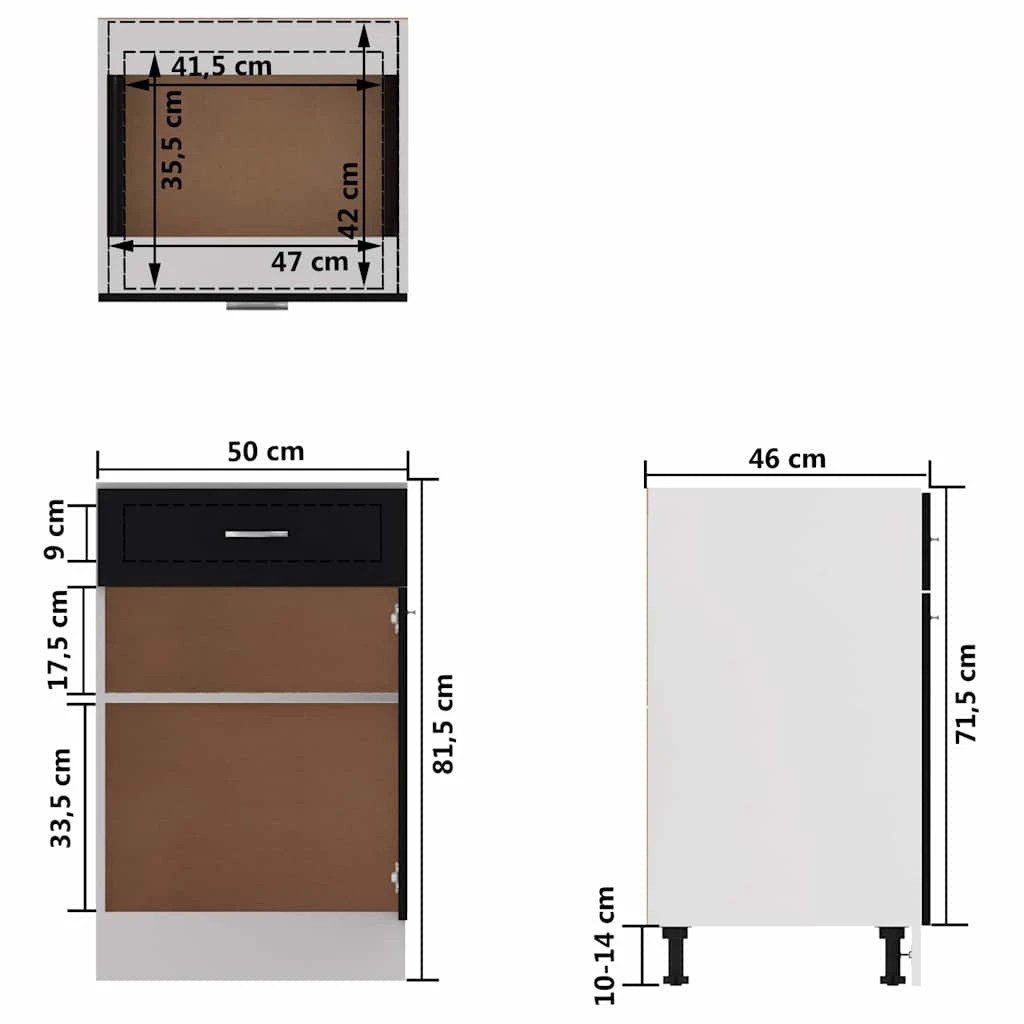 9 vidaXL Kitchen cabinet Ample Storage - Black, 9 of 9