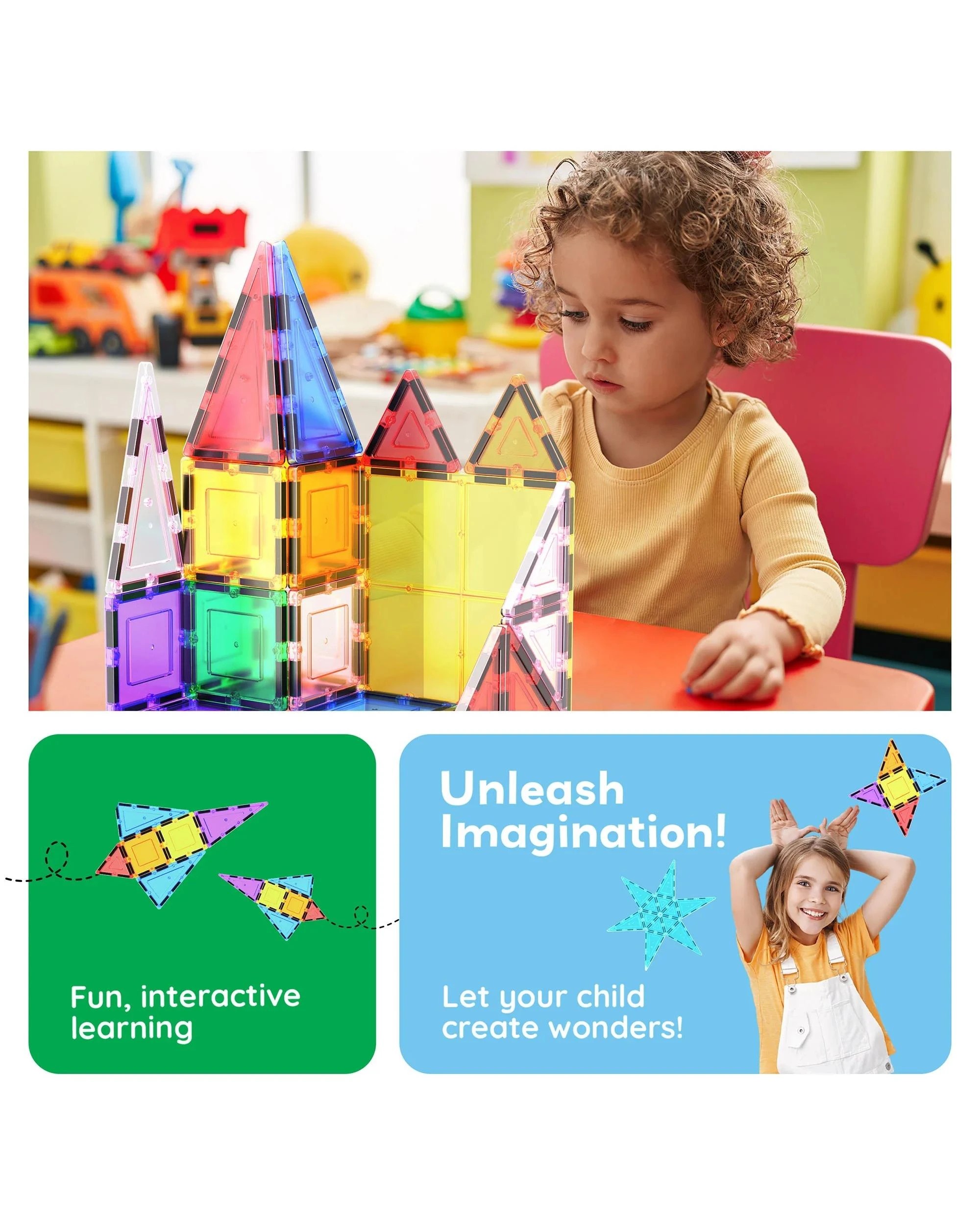 6 PicassoTiles Magnetic Tile Classic Building Set 61 Pieces, 6 of 9