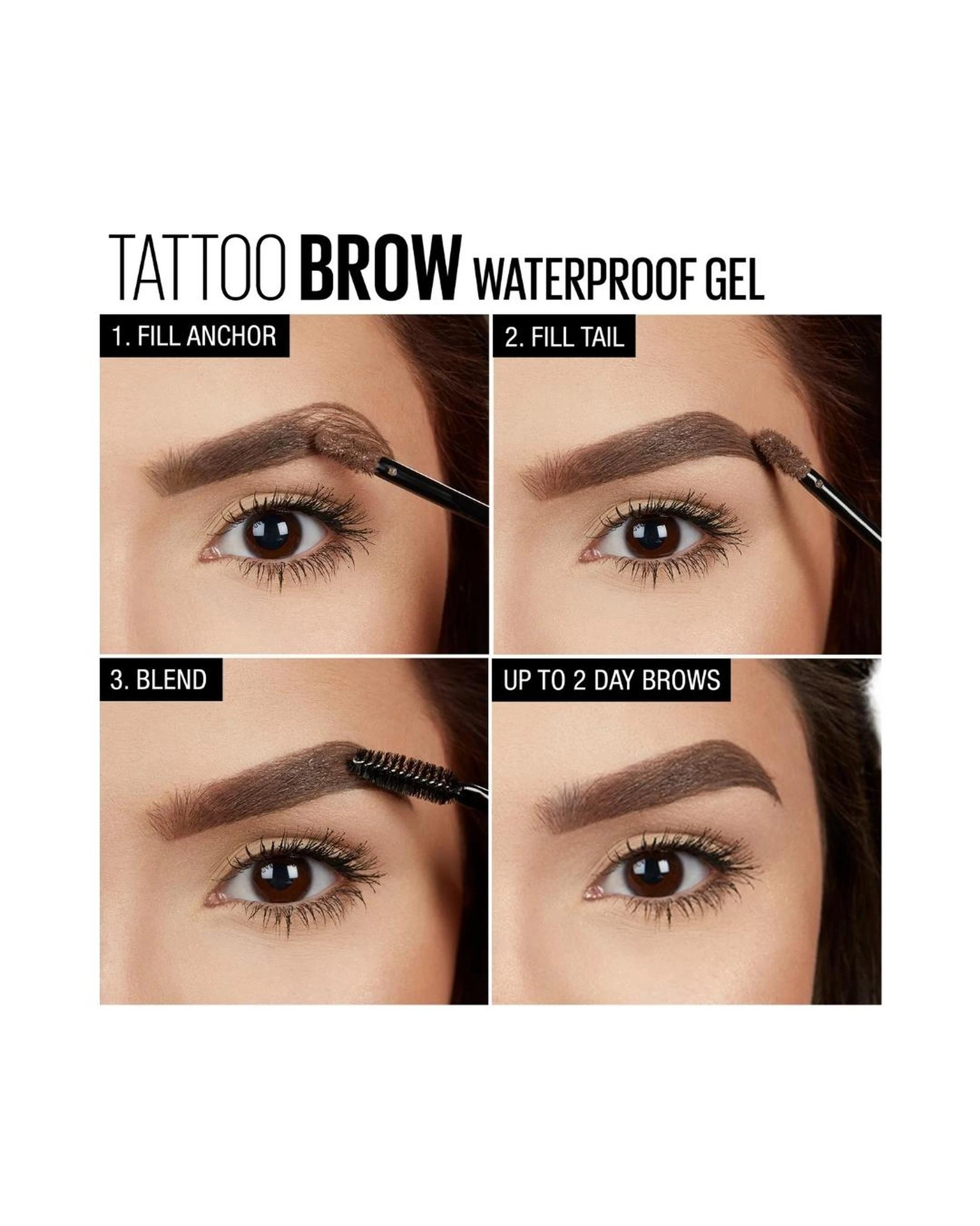5 2 x Maybelline Tattoo Studio Waterproof Brow Gel 6.8mL - 250 Blonde - Beige, 5 of 5