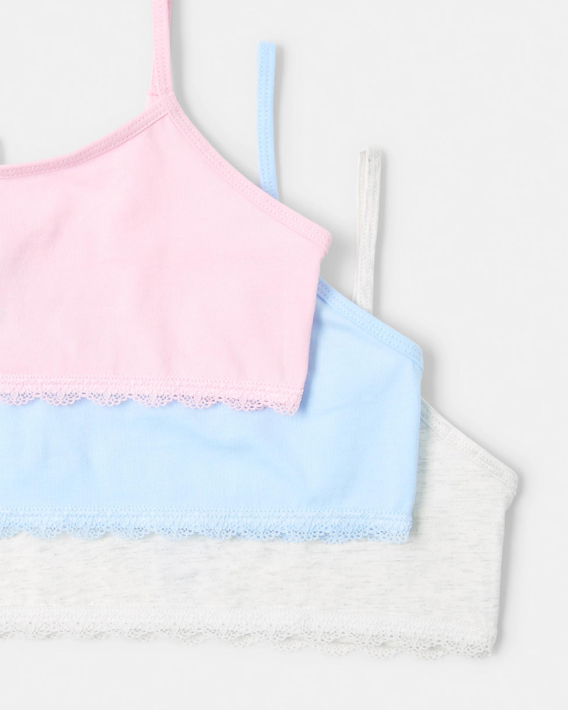 3 3 Pack Lace Trim Crop Wht Crop, 3 of 6