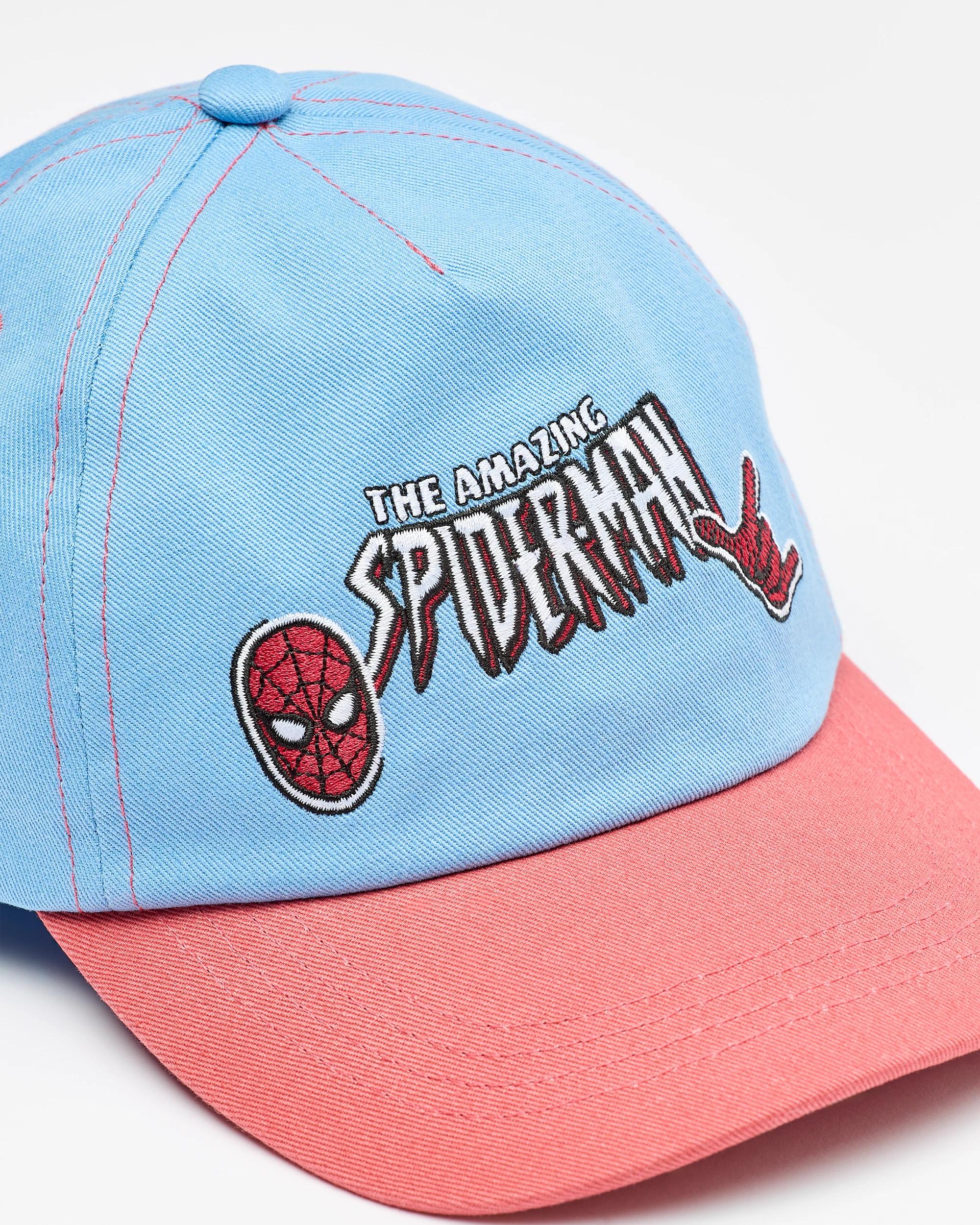 2 Spider-man Kids Licensed Spiderman Icons Cap BLUE, 2 of 4