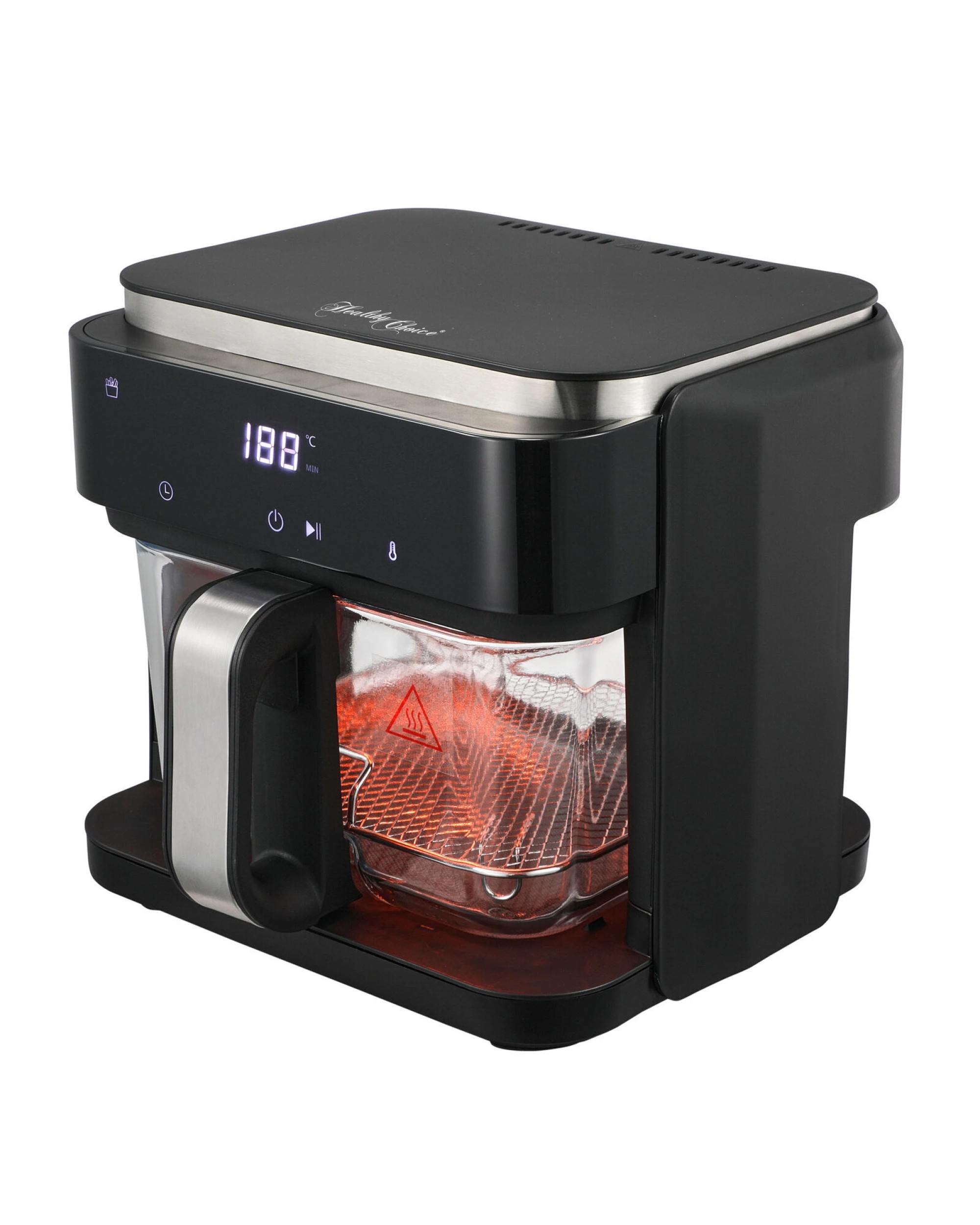 1 Healthy Choice 1200-1400W 6L Touch Controlled Digital Air Fryer with Glass Basket, 1 of 9