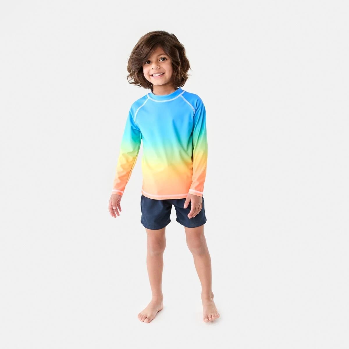 5 Printed Long Sleeve Rash Vest RASHIE FLURO RAINBOW, 5 of 6