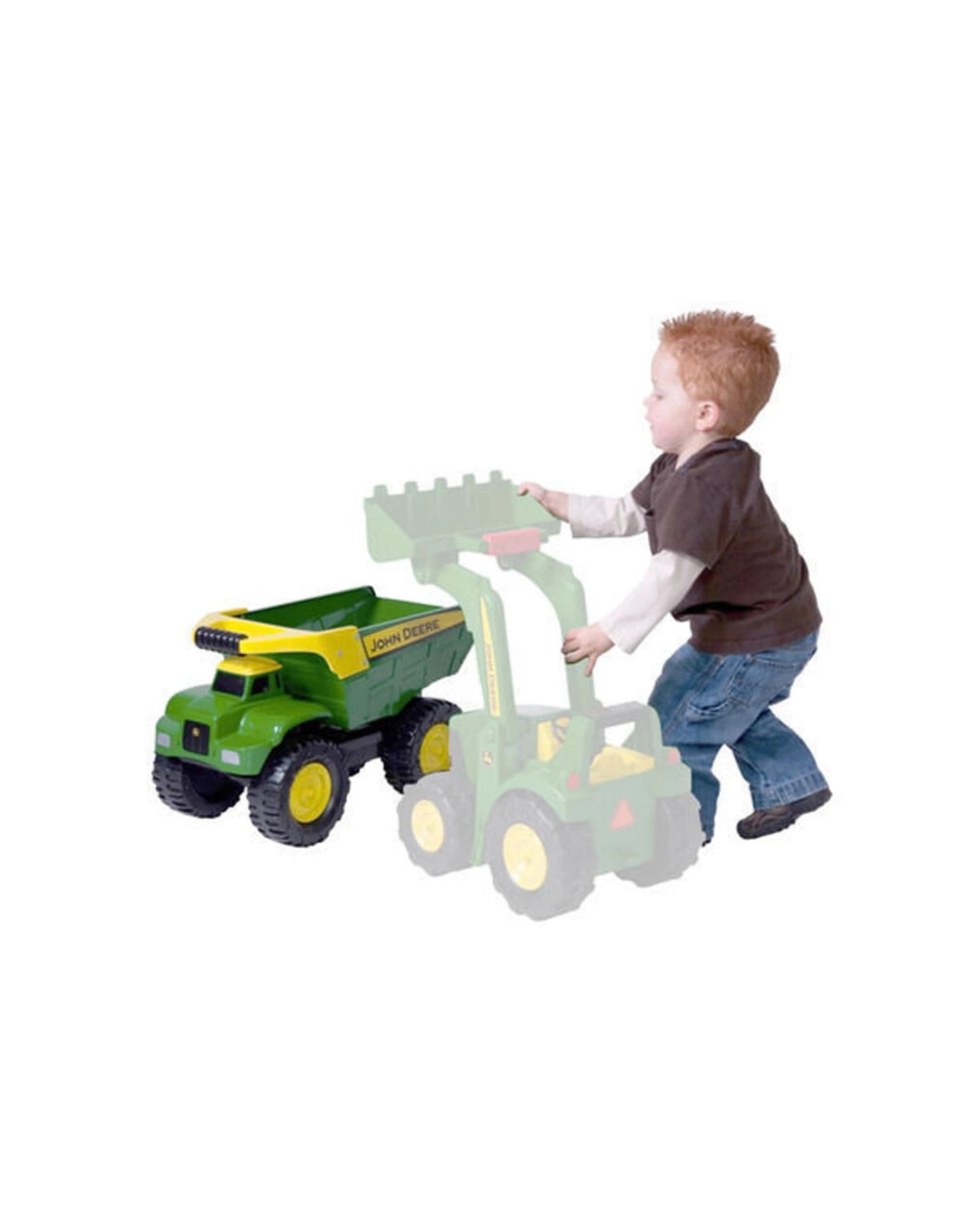 2 John Deere 21 Inch Big Scoop Dump Truck Steel Sandbox Toy For Kids 3 Plus - Green, 2 of 4