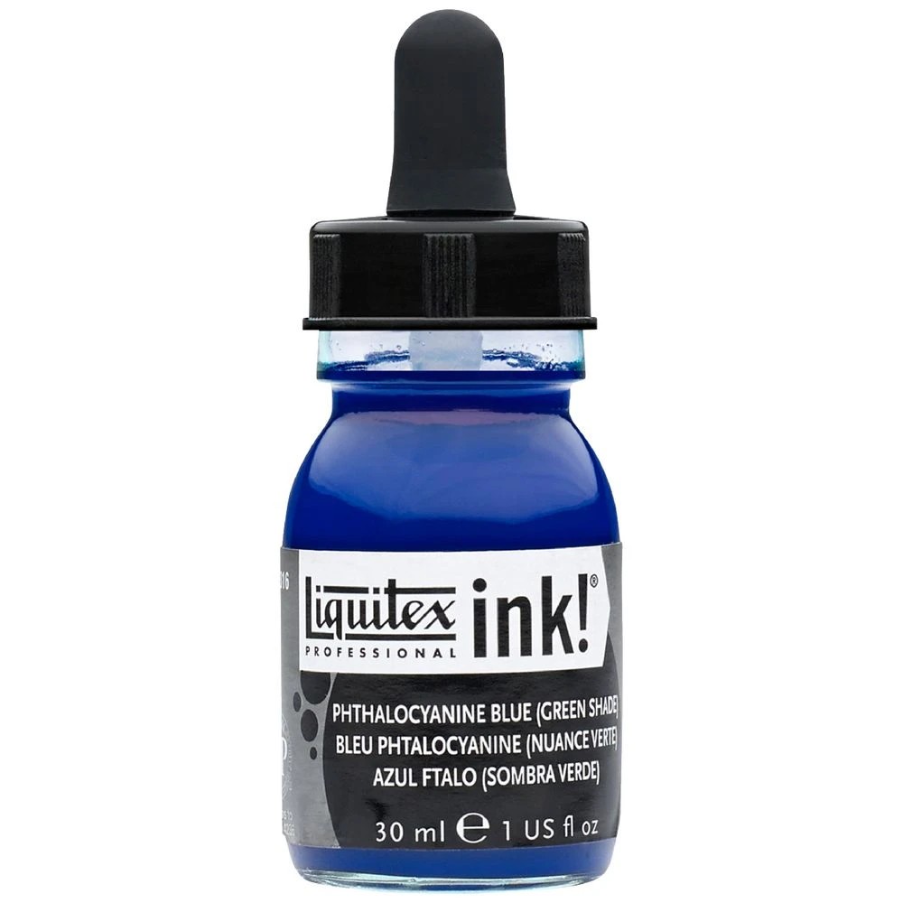 1 Liquitex Professional Ink 30mL Phthalocyanine Blue Green, 1 of 2