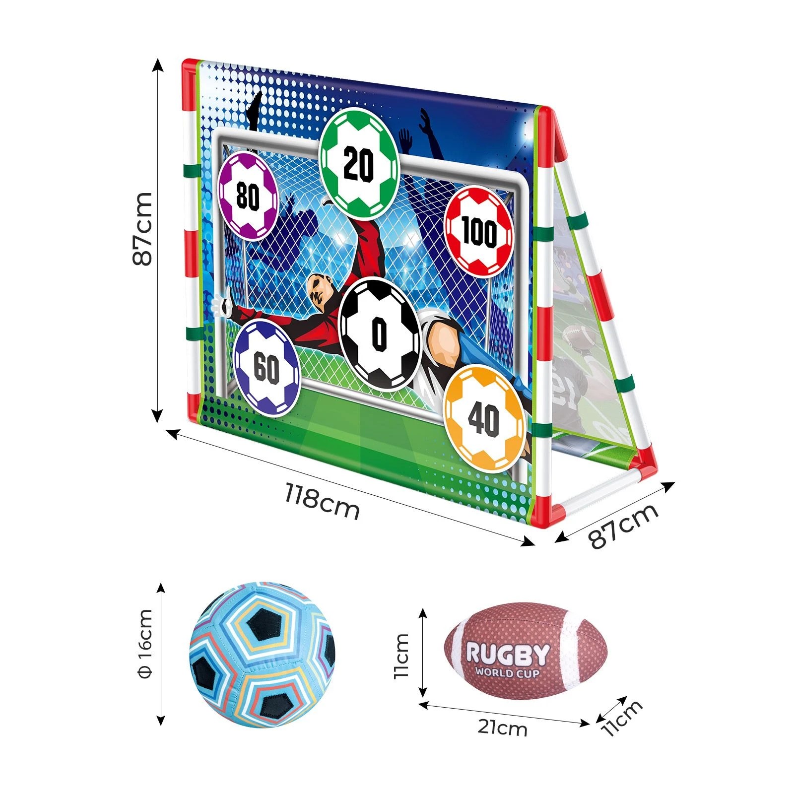 3 Ausway Kids Soccer Goal Net Target Game Childrens Football Pitching Practice, 3 of 7