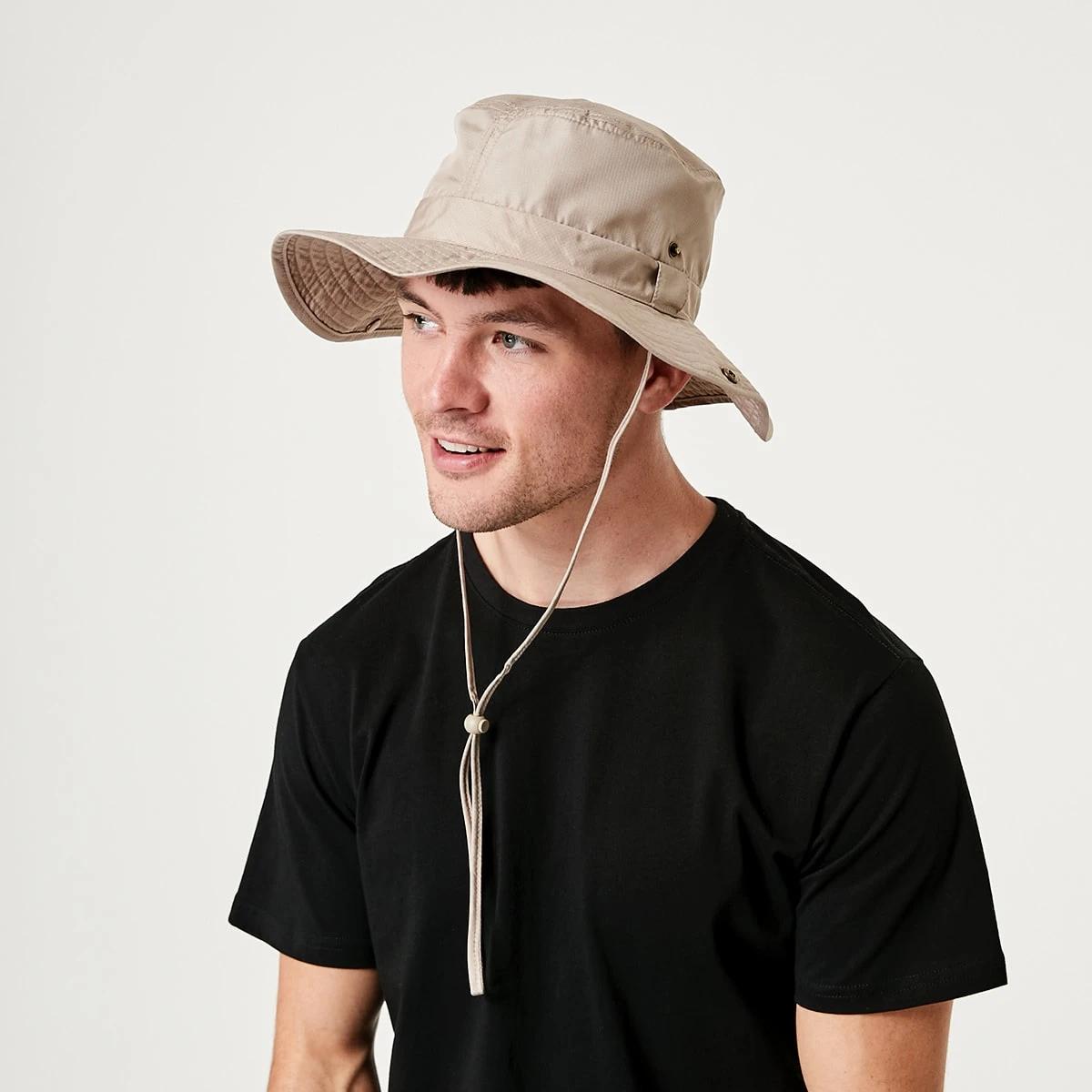 6 Wide Brim Fabric Hat Stone, 6 of 7