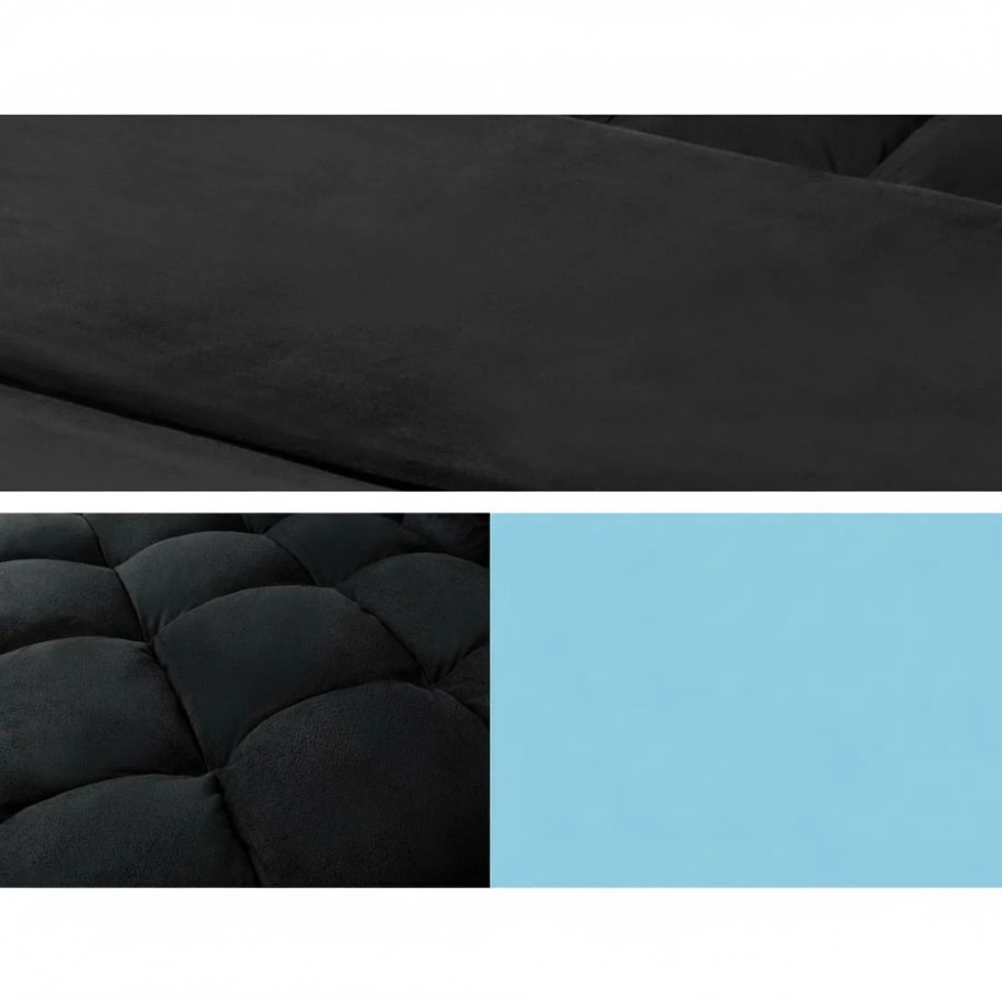 5 Artiss Lounge Sofa Bed 2-seater Charcoal Suede - Black, 5 of 7