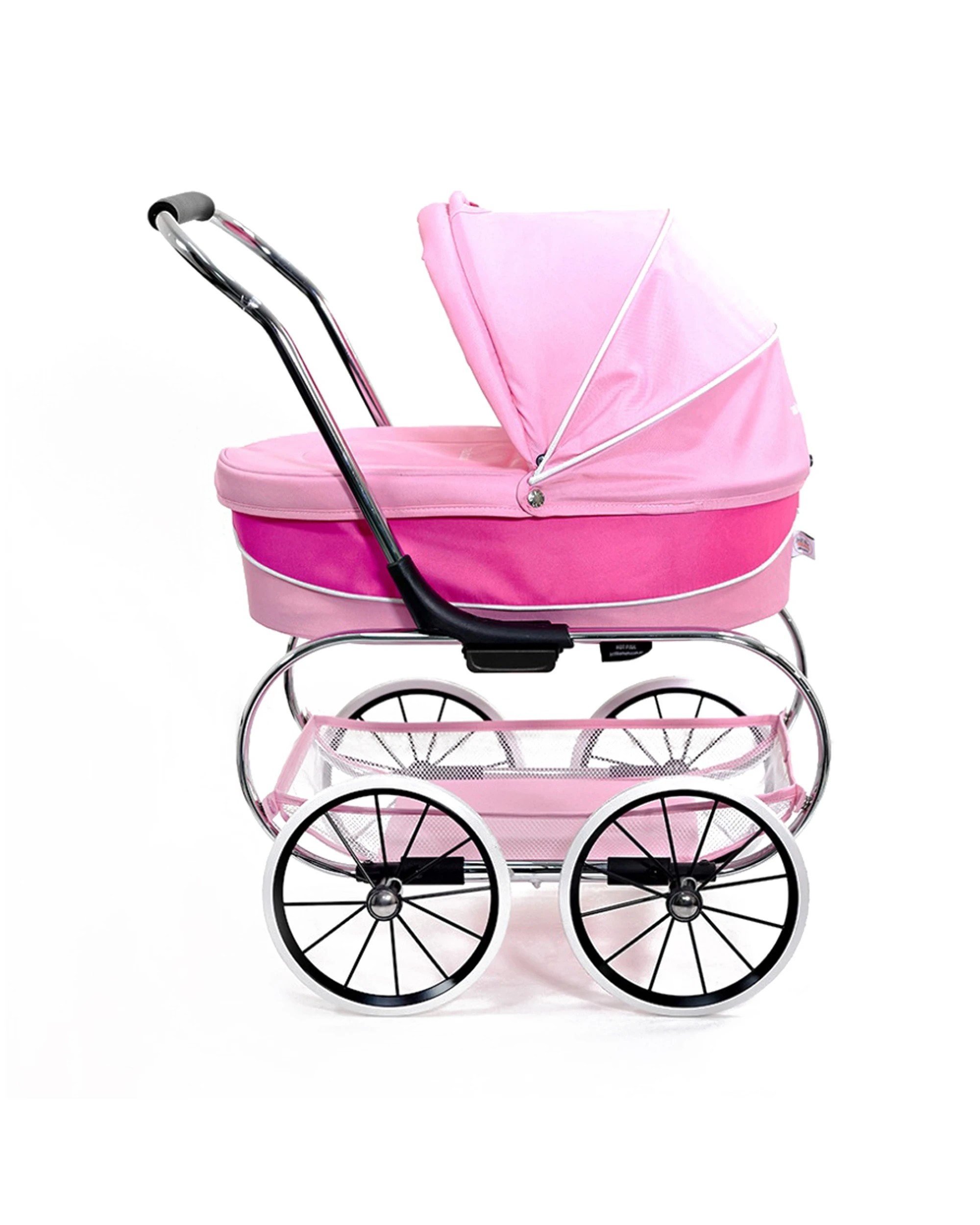 2 JustLikeMum Princess Dolls Stroller Pram Removable Bassinet Kids Pretend Play - Pink, 2 of 4