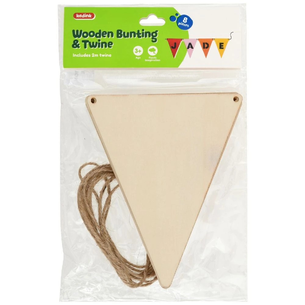 1 Kadink Plywood Bunting & Twine Kit 2m 8 Piece, 1 of 3