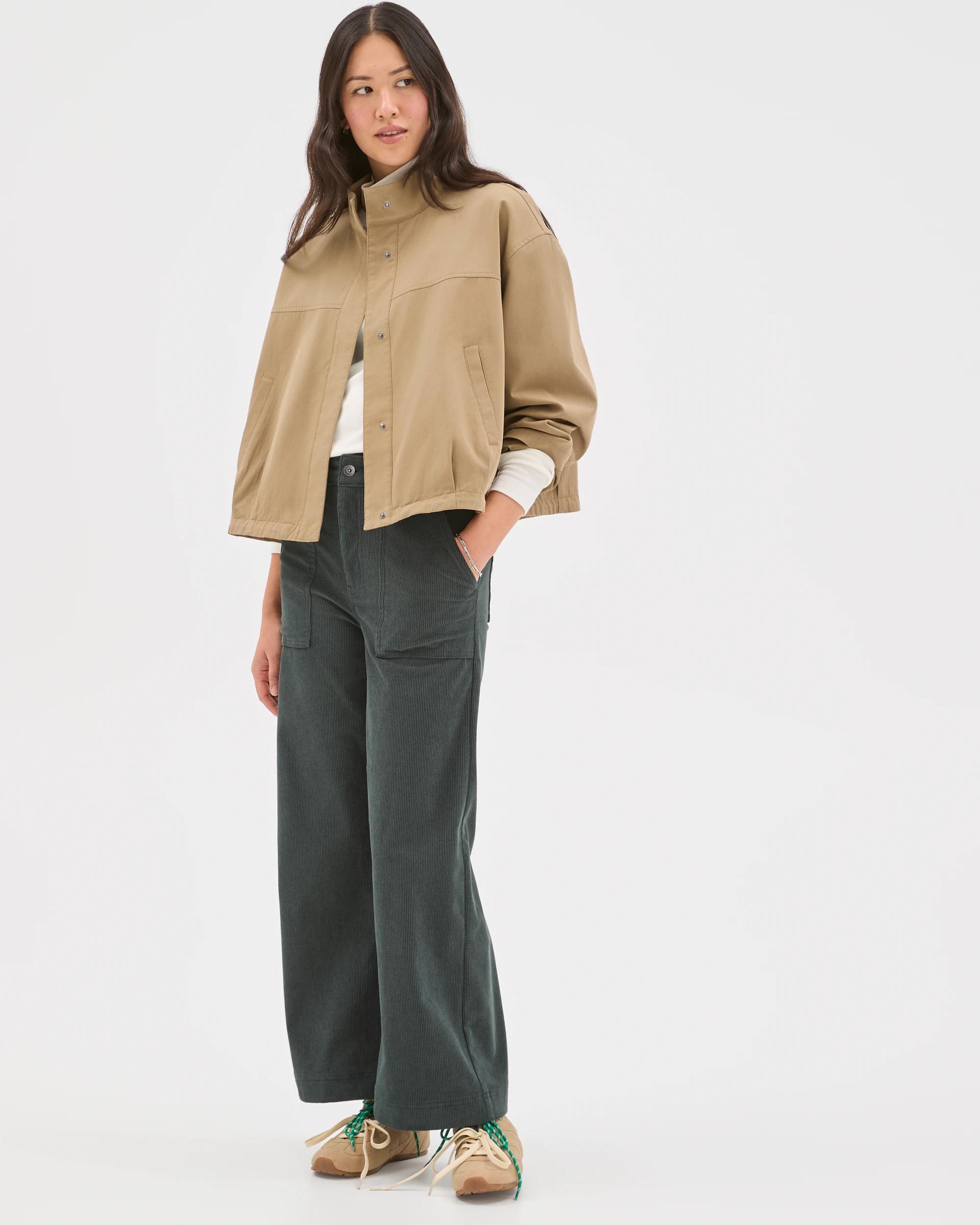 2 Target Woman Crop Length Wide Leg Corduroy Pants MIDNIGHT JADE, 2 of 7