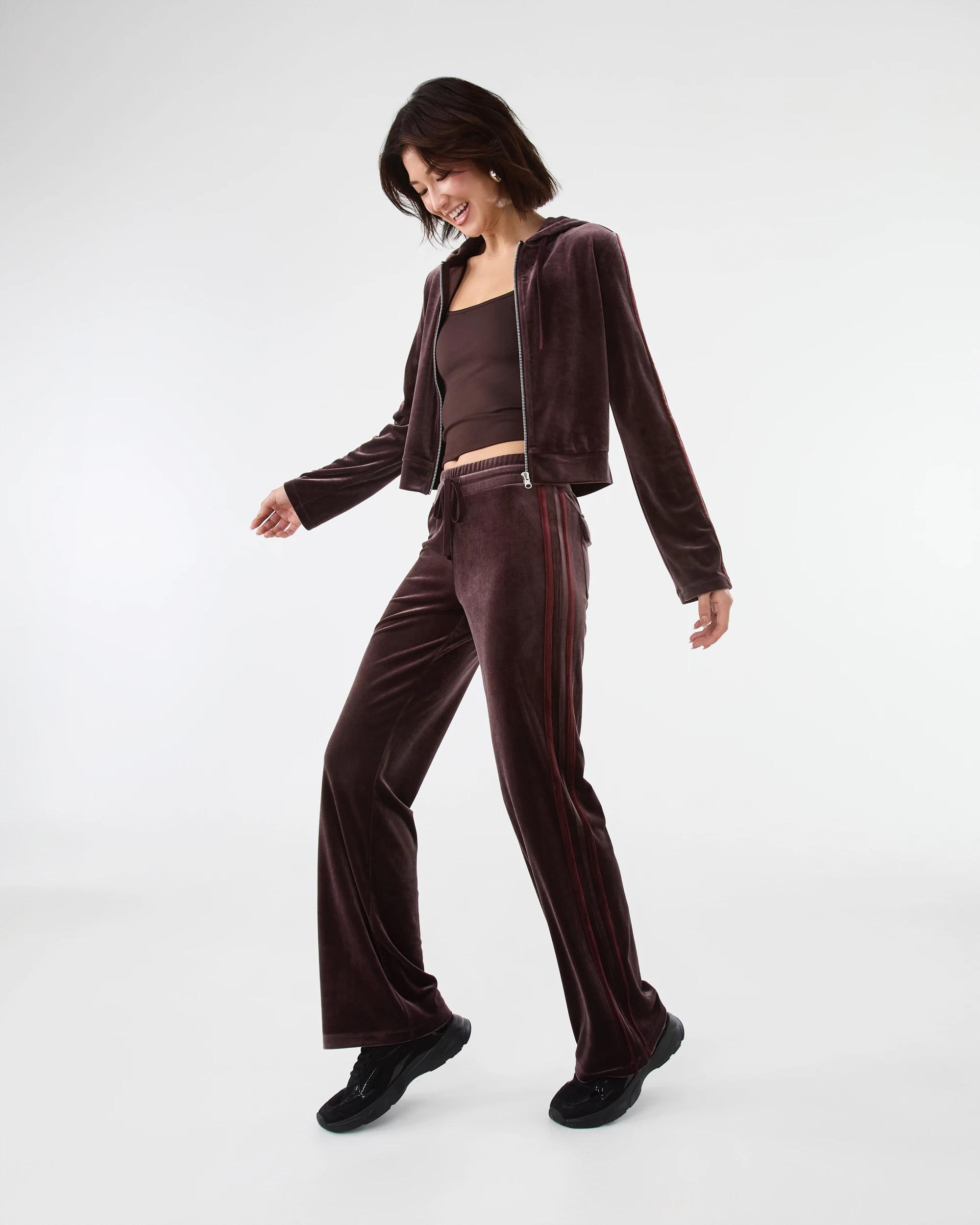 5 Velour Trackpants Choc Plum, 5 of 9
