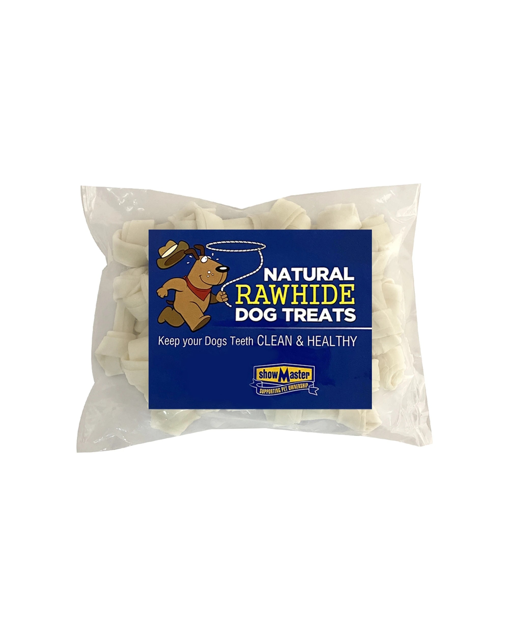 1 Natural Rawhide Dog Treats Knotted Hide Bones 25 Pack - Plain, 1 of 1