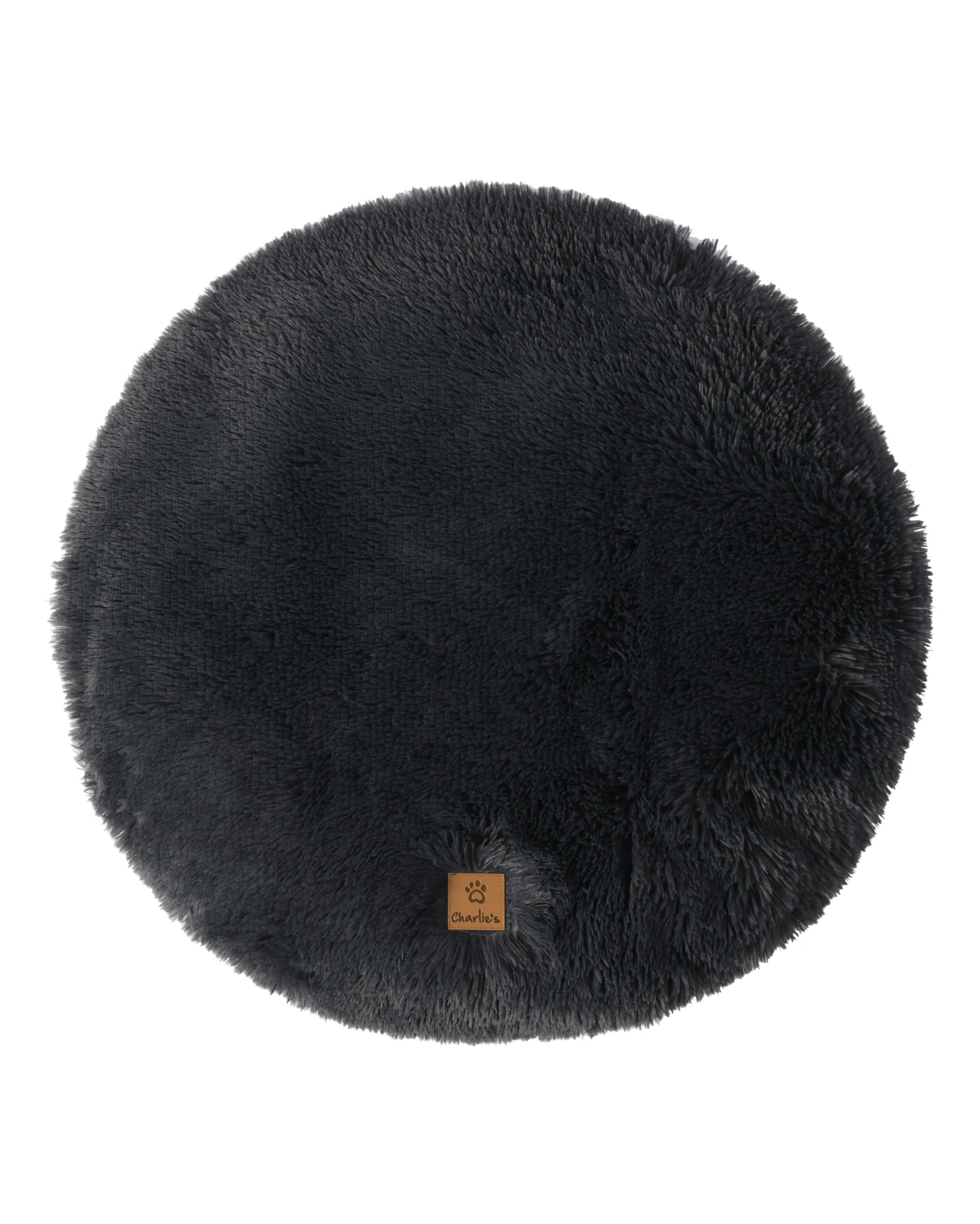 4 Charlie's Shaggy Faux Fur Round Calming Dog Mat Small - Charcoal, 4 of 6