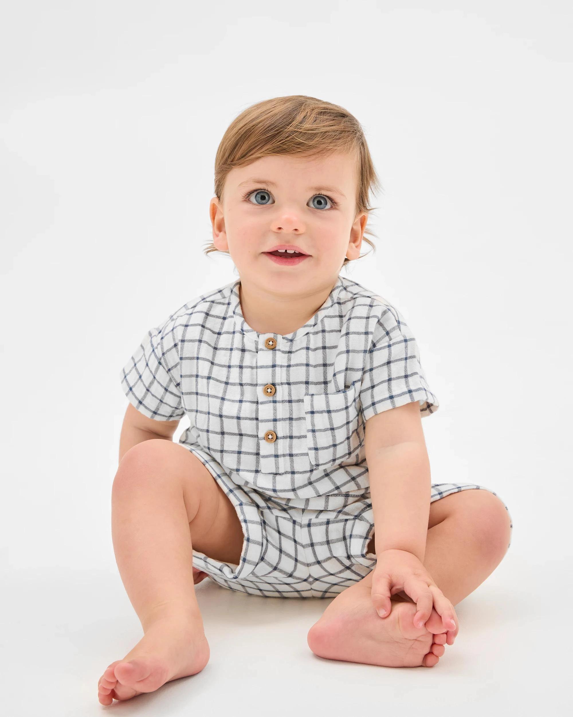 1 Target Baby Baby Cotton Double Cloth Top and Short 2 Piece Set CHECK, 1 of 3