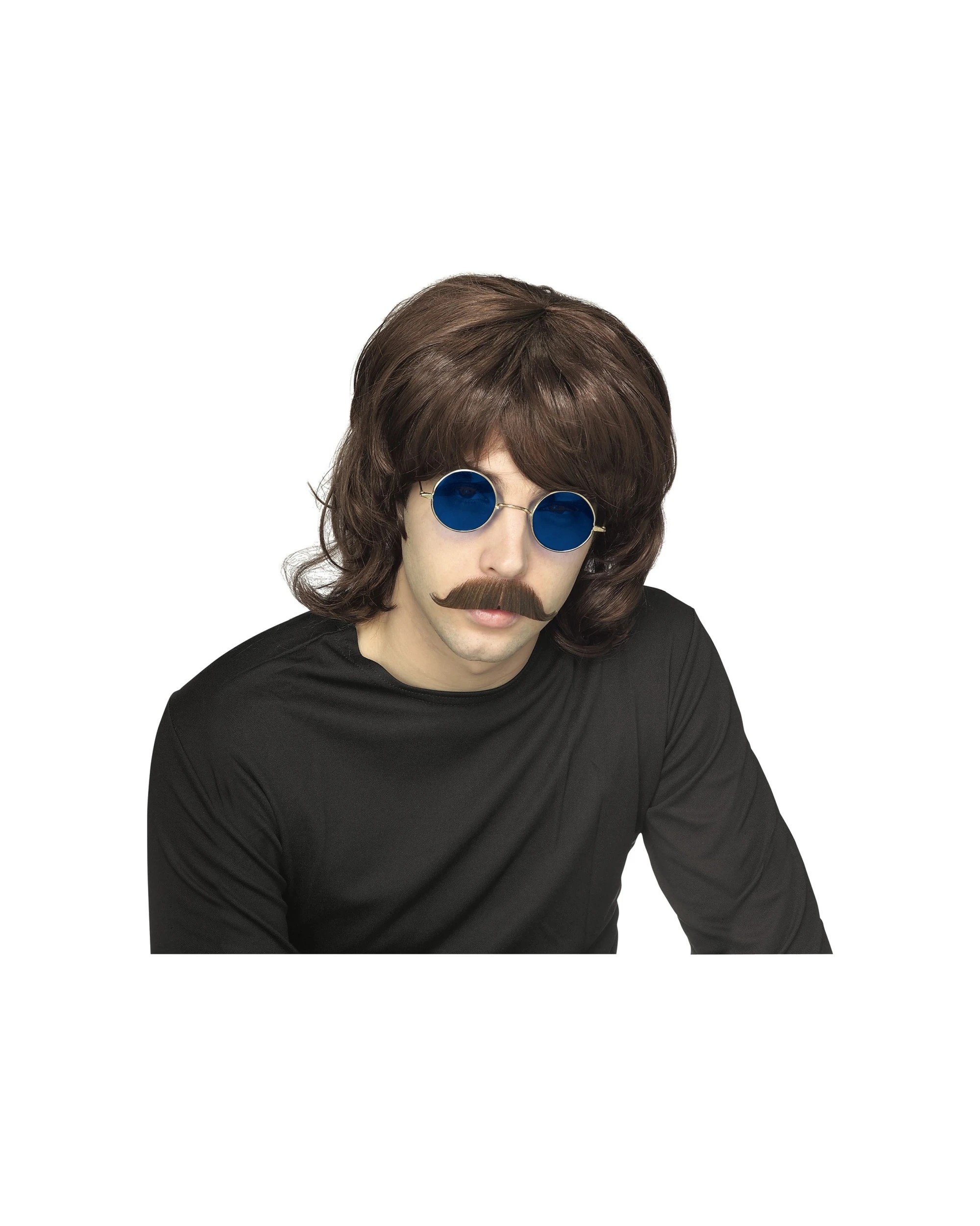 1 70's  Wavy Shag Wig Adult 1970s Party Dress Up Costume Accessory - Brown, 1 of 3