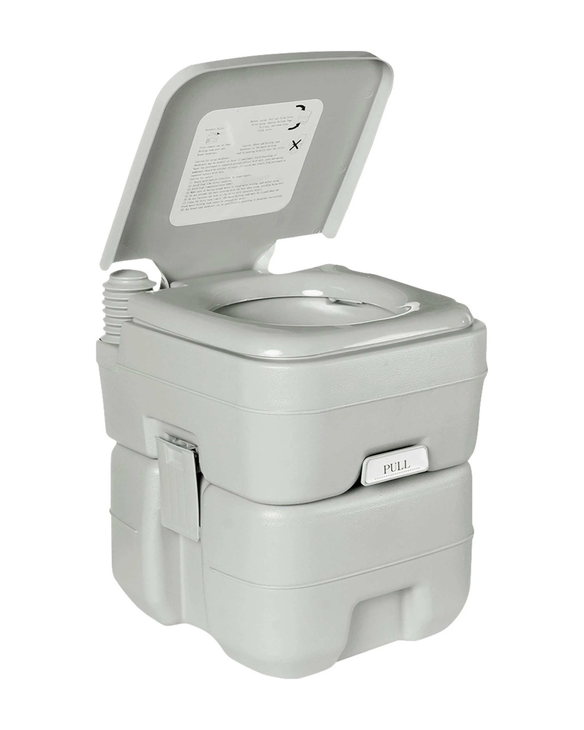 1 Wallaroo 20L Camping Portable Toilet Press Flush Pump - White, 1 of 10