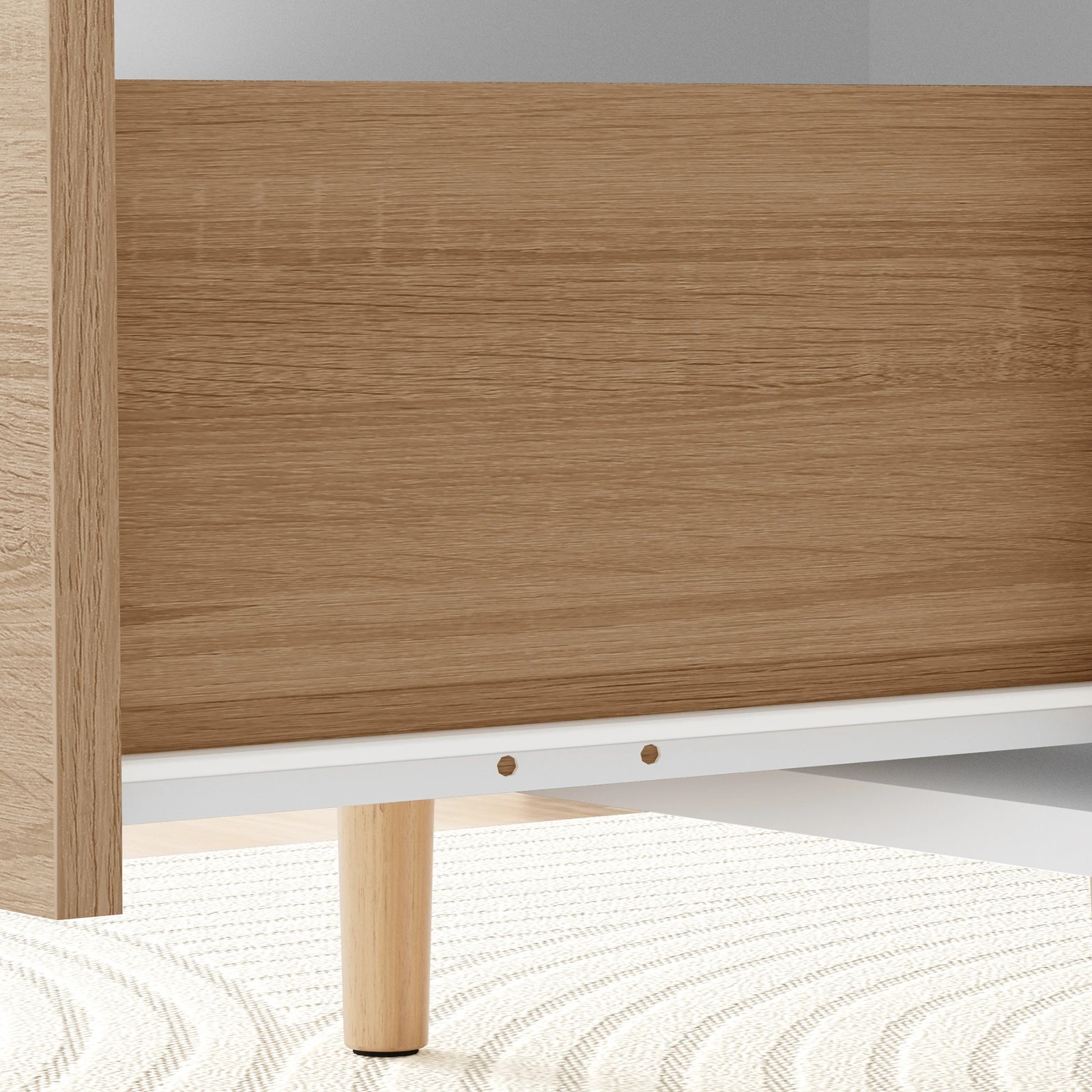 7 Alfordson Coffee Table Storage Tables 2 Drawers Shelf Modern Desk - Oak Whtie, 7 of 10